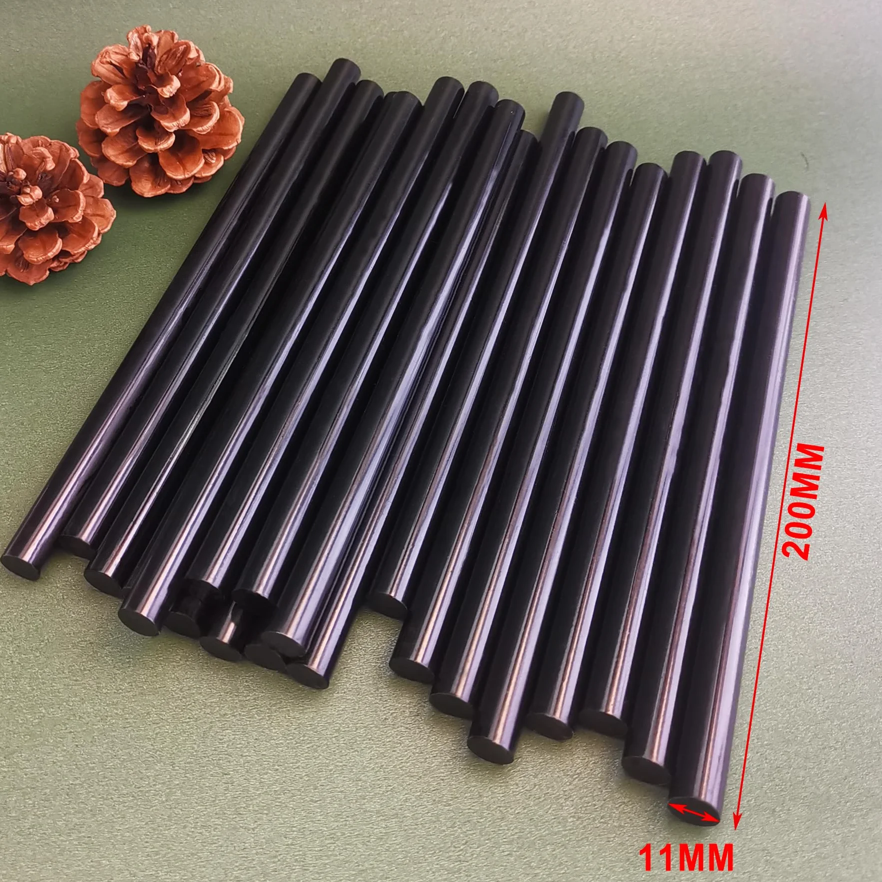 20 szt. kleju topliwego 200 mm x 11 mm, czarny klej do pistoletu do klejenia na gorąco