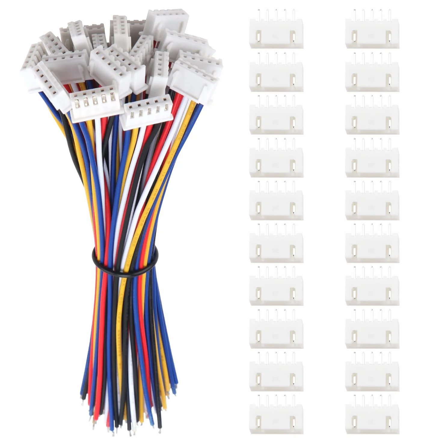20 Par 5-Pinowych Złączy JST 2.54 XH, Mini Micro 5-Pinowe Złącze Męskie JST z Kablem 150mm 22AWG i Złączem Żeńskim