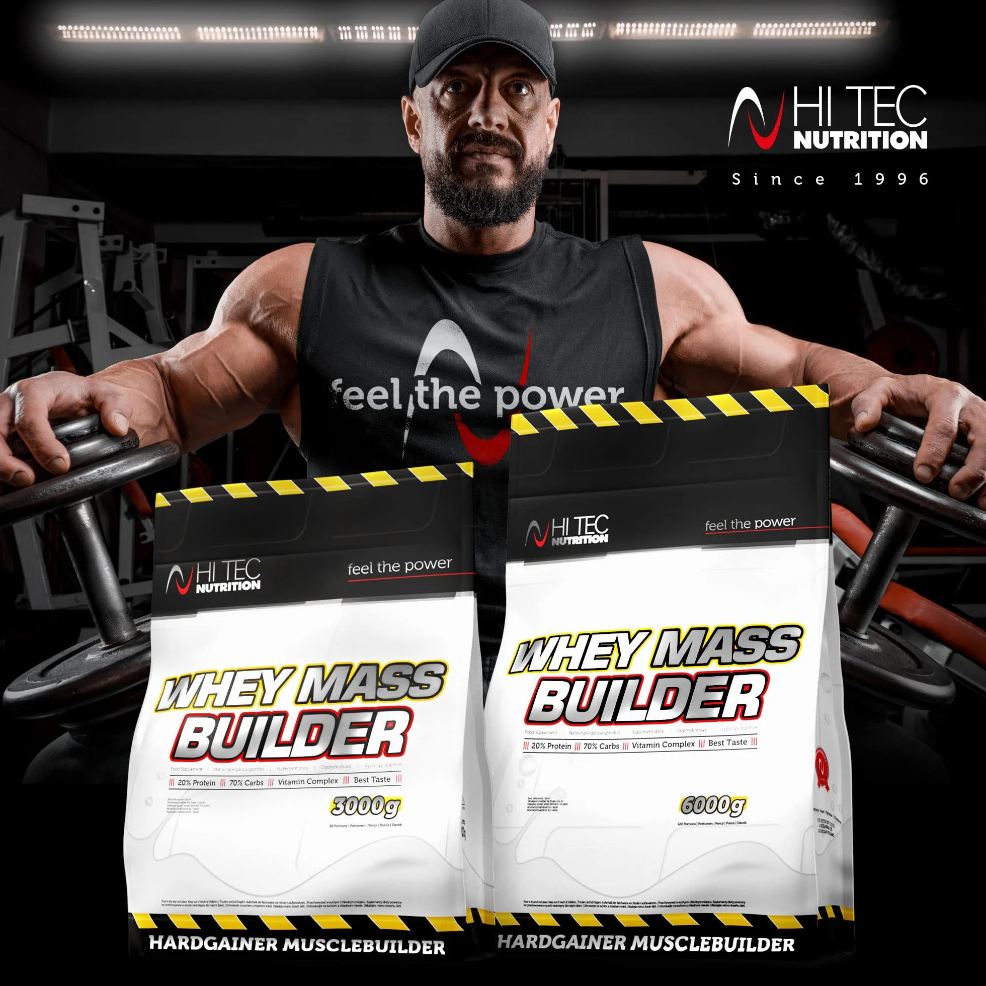 HI TEC NUTRITION Whey Mass Builder Białko Węglowodany 1500g Czekoladowy 30 Porcji