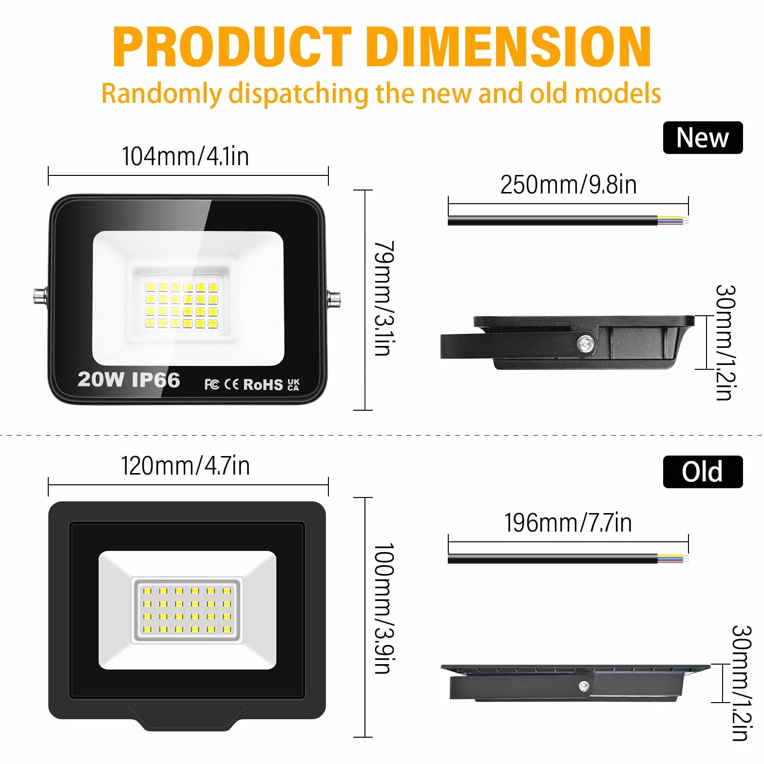Willpower Zewnętrzny Reflektor LED 20 W 2000 lm IP66 Projektor 6000K Biała Lampa Bezpieczeństwa 85 V-265 V Oświetlenie Do Ogrodu Garażu Podwórka Patio Korytarz