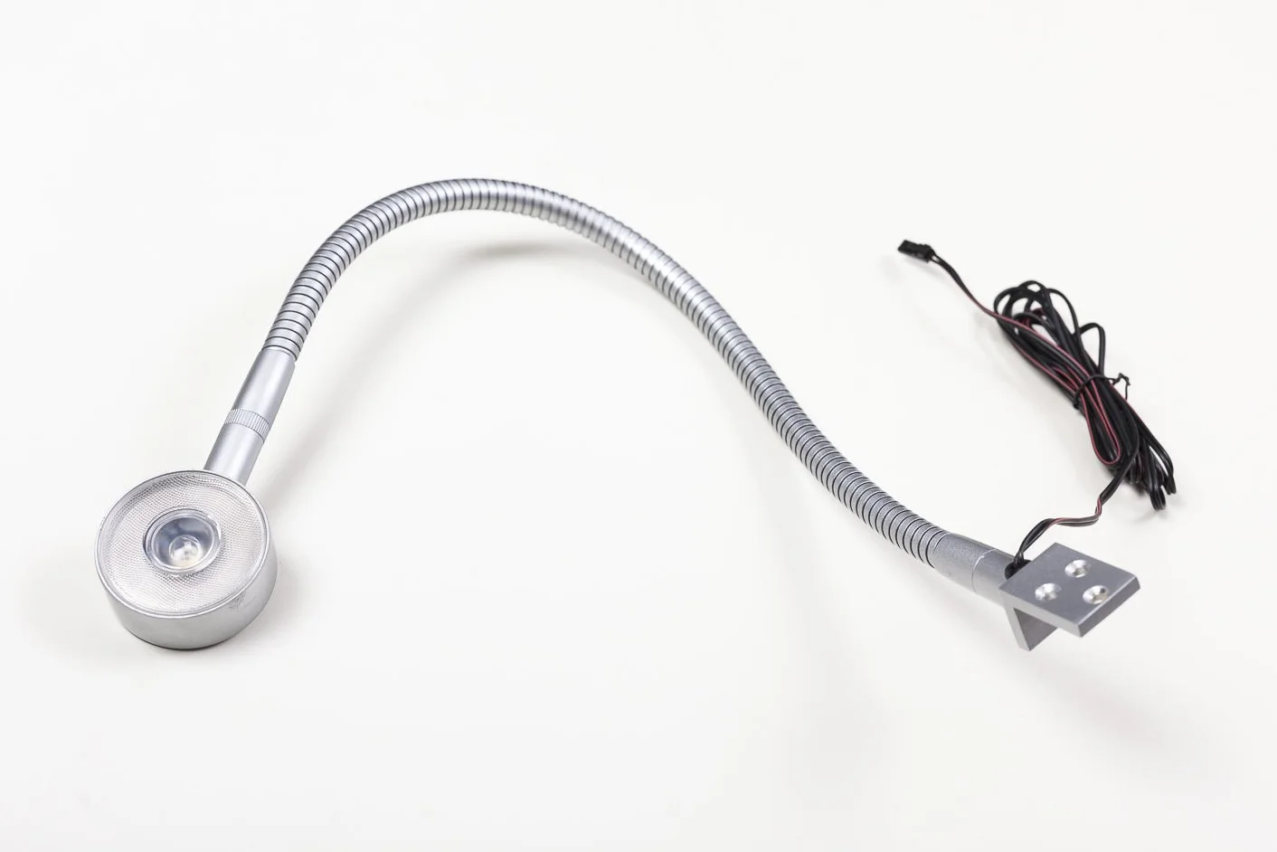 kalb Material für Möbel Lampa LED do czytania lampka do czytania, lampa flex, chromowana, srebrno-szara, przełącznik dotykowy, kolor: srebrnoszary/aluminium anodowane, rozmiar: zestaw 2 szt