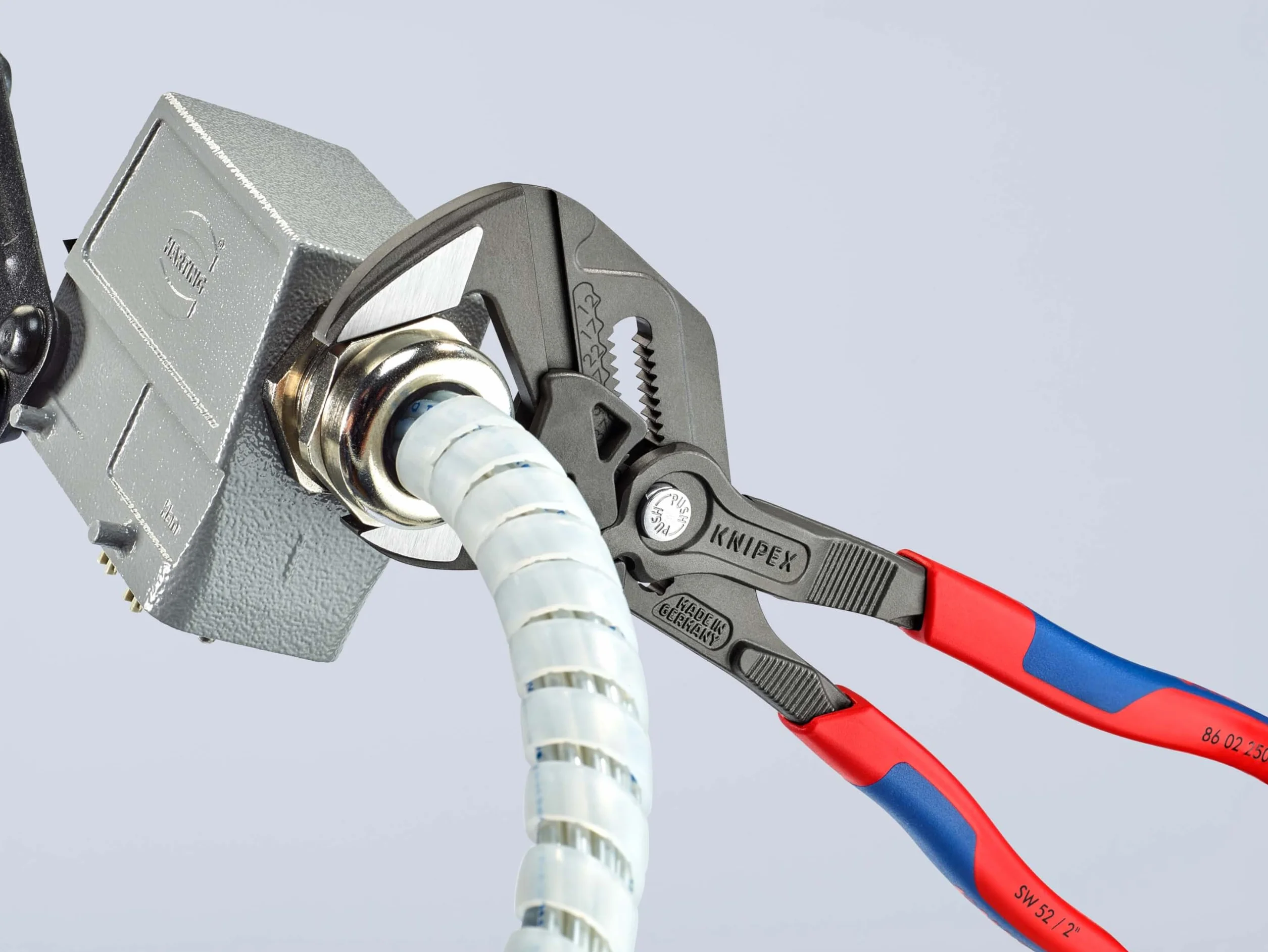 KNIPEX Szczypce-klucz szczypce i klucz w jednym narzędziu fosforanowana, szara z osłonkami wielokomponentowymi 250 mm, 86 02 250