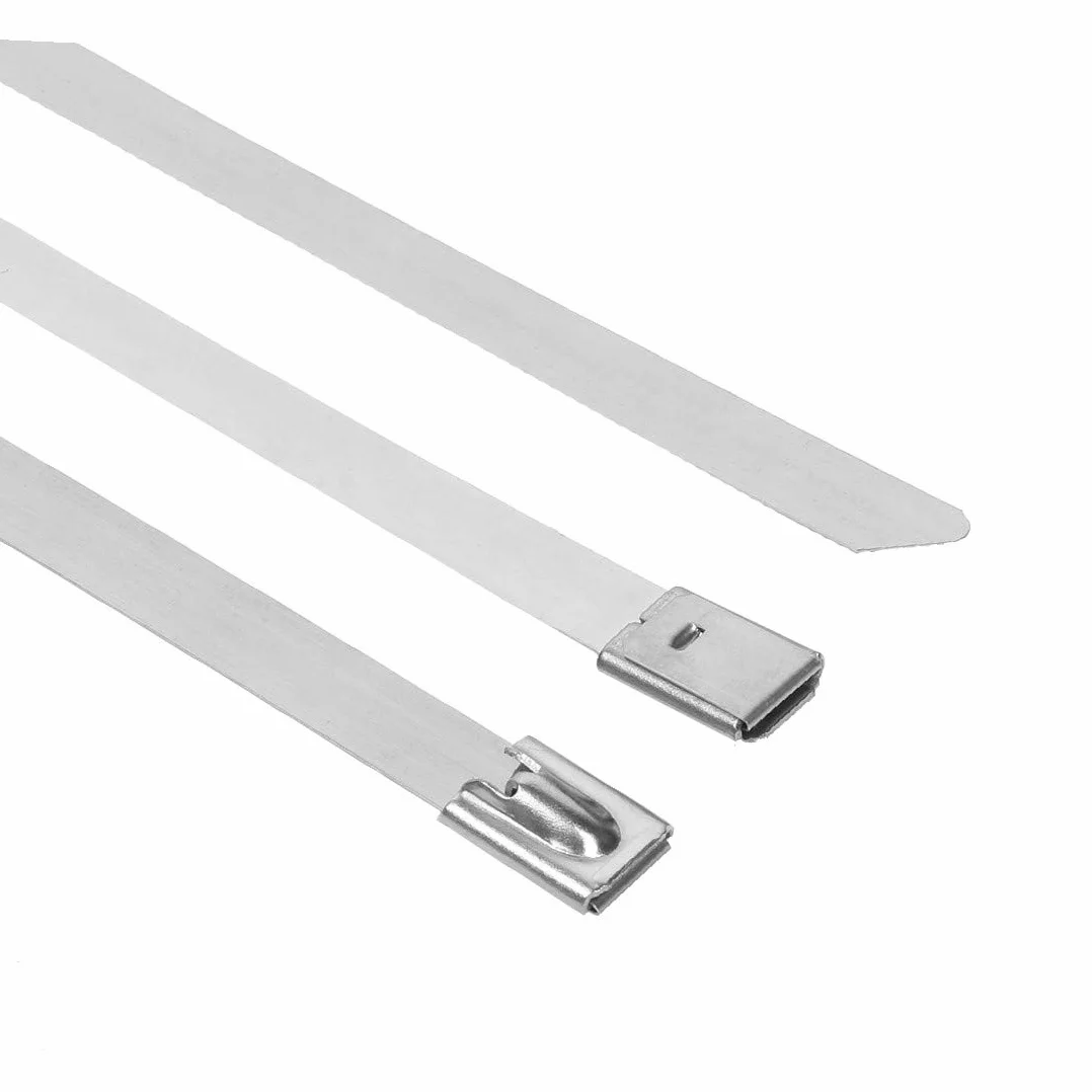 100 sztuk 21,7 cala ze stali nierdzewnej powlekane opaski zaciskowe do kabli blokujących(100 stücke 21,7 Zoll Edelstahl Auspuff Wrap Beschichtete Locking Kabelbinder