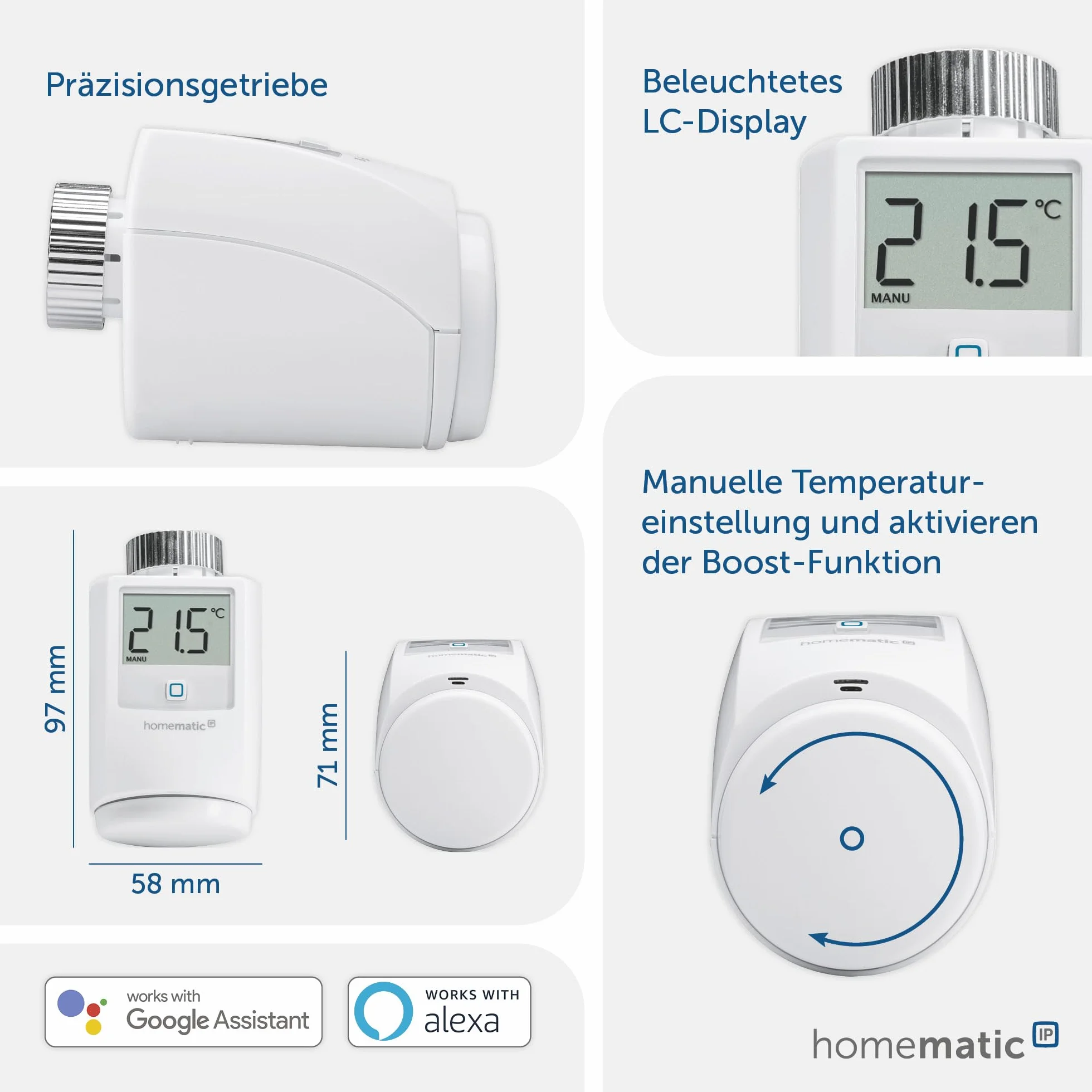 Homematic IP Smart Home 140280A0 Termostat Do Grzejnika, Biały