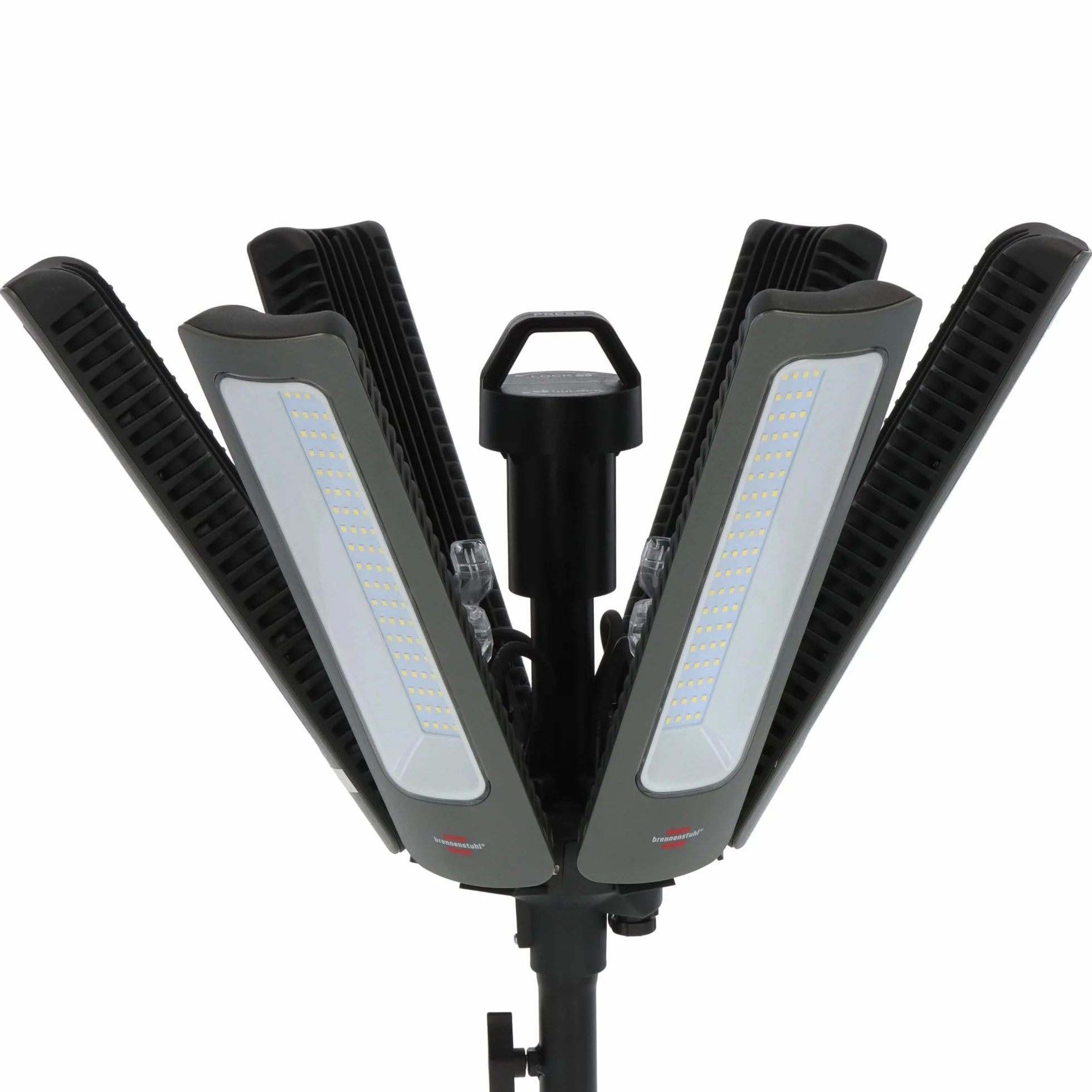 Brennenstuhl Professional 360° reflektor LED R42050 BT 300W (reflektor budowlany 42000lm z 6 indywidualnie regulowanymi reflektorami, z elementem sterującym, kabel RN 6,70 + 3,30 m, z Bluetooth)