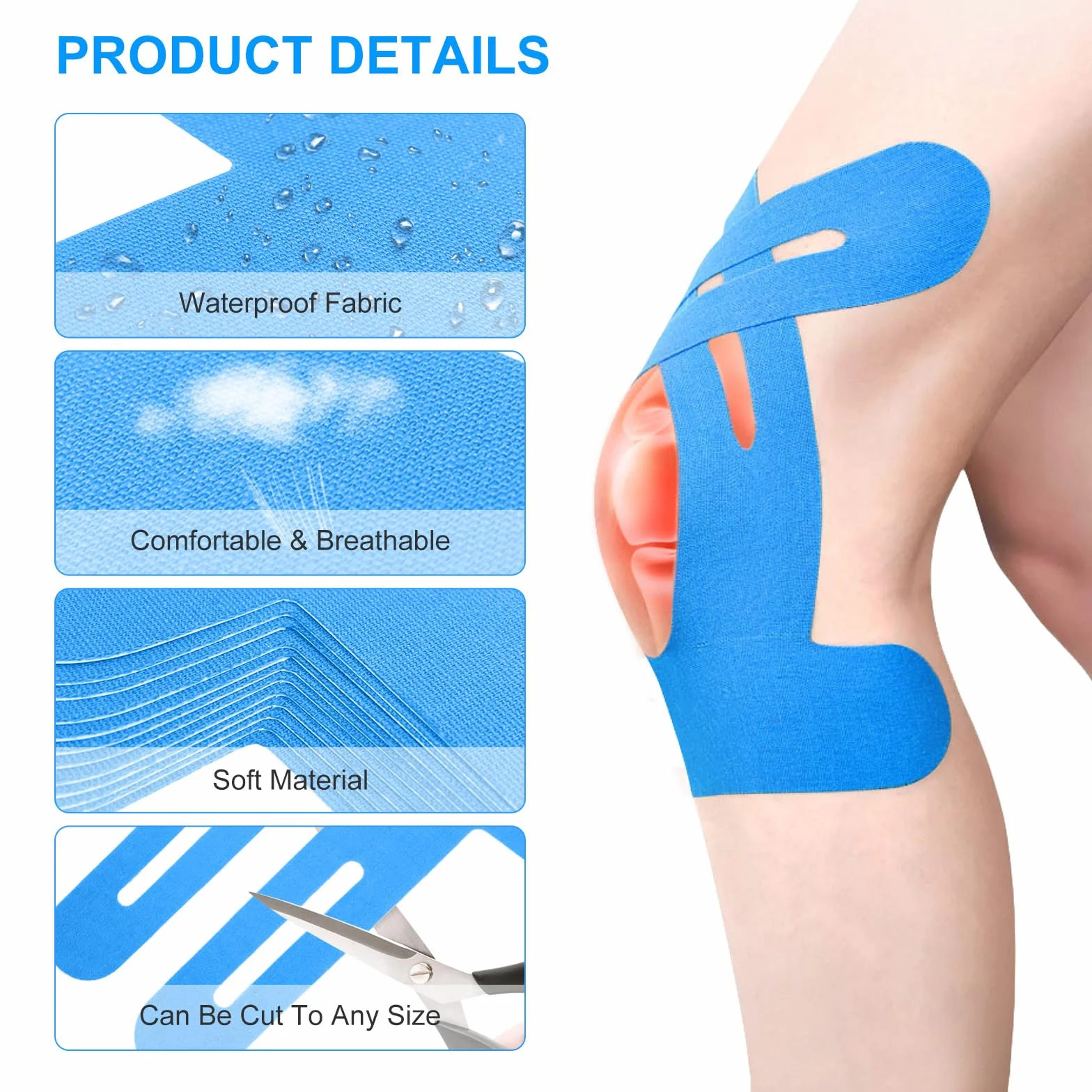 Flintronic 12 sztuk taśmy sportowej Kinesio, wodoodporna taśma kinezjologiczna Precut