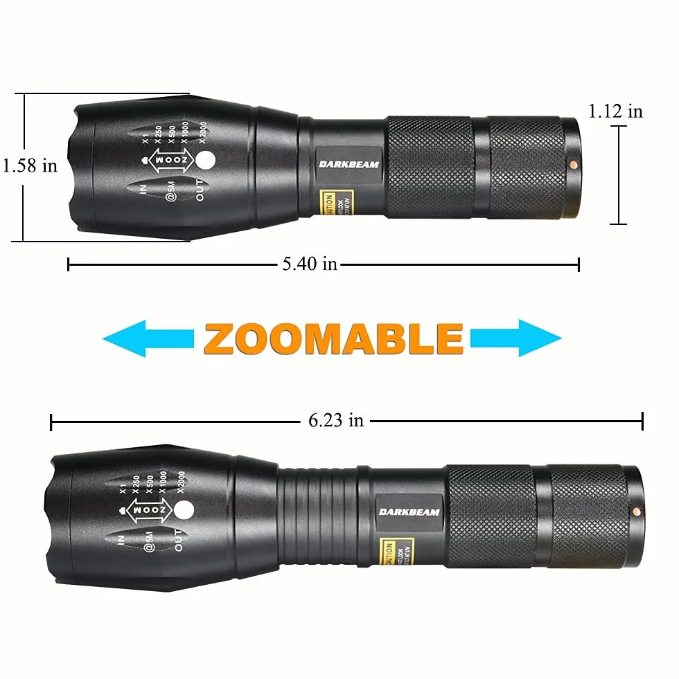 DARKBEAM Latarka UV 365nm 395nm Akumulatorowa Wood's Lamp Blacklight Mini LED Detektor Moczu Zwierząt Bursztyn Żywica 1 Szt