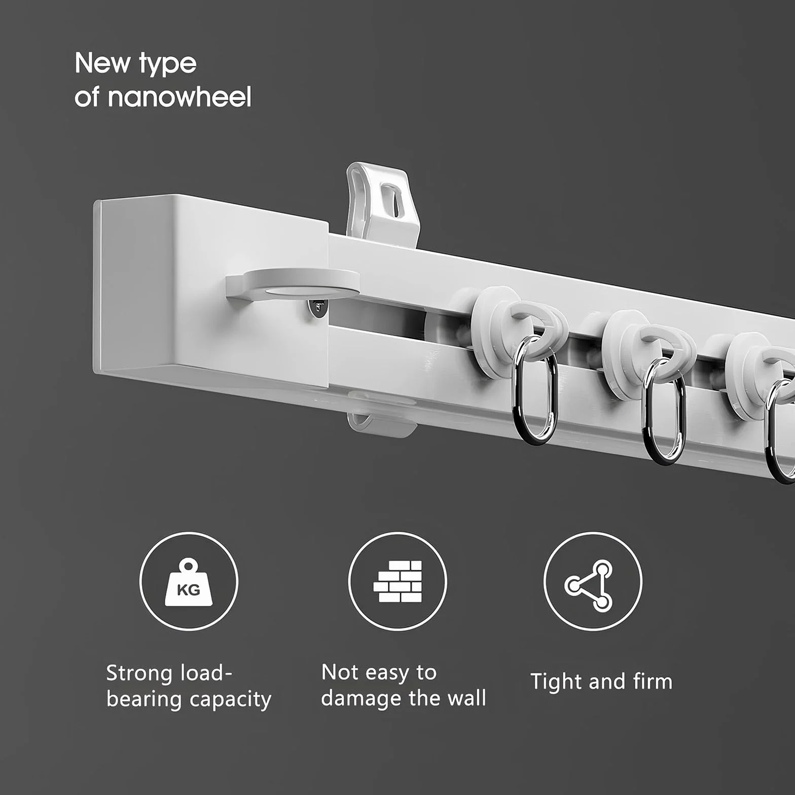 Samoprzylepny aluminiowy system szyn do zasłon, 3,4 m, sufitowy, do montażu na ścianie, gładko przesuwnych, do zasłon, przegródek, szafy, łazienki i okien
