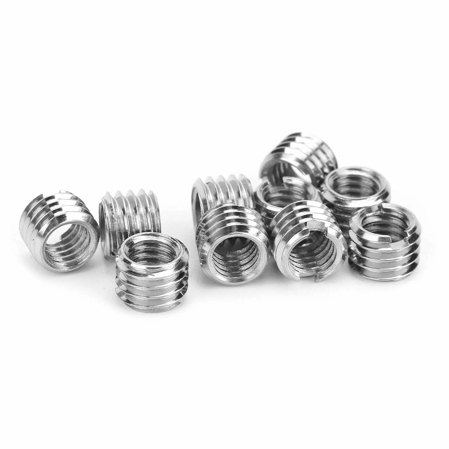 10 Sztuk Wkładki Gwintowe Zapięcie Sprzętowe Wewnętrzne M6 * 1.0 Zewnętrzne M8 * 1.25 Długość 6 MM Mężczyzna Kobieta Nakrętka Redukcyjna Sprzęt ze Stali Nierdzewnej Narzędzie do Naprawy