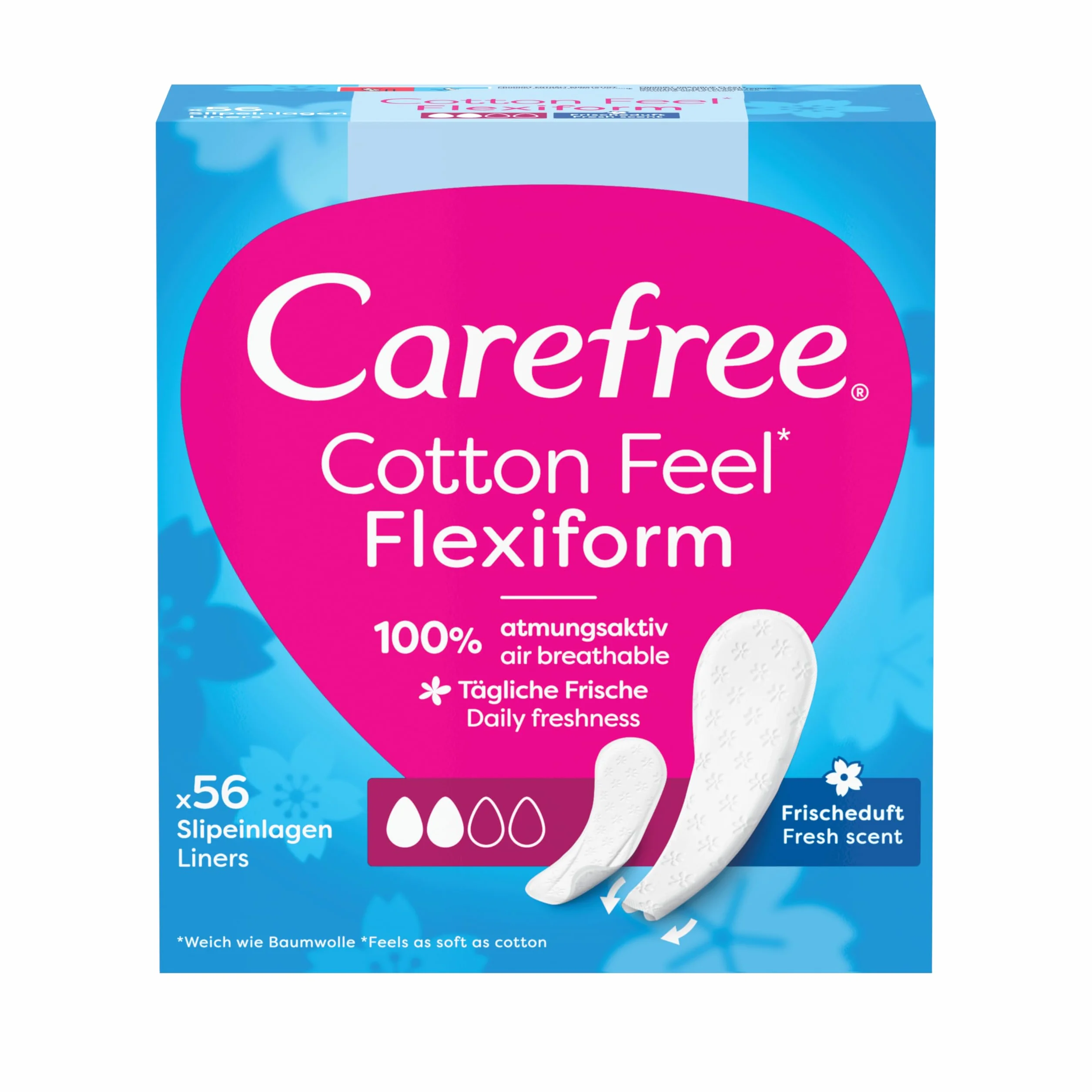 Carefree Cotton Flexi Form Fresh Zestaw 56 szt. Wkładki higieniczne