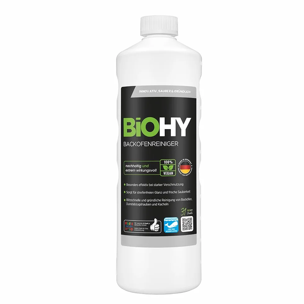 BiOHY Środek do czyszczenia piekarników (butelka 1l) | Silny środek do czyszczenia grilla, BARDZO MOCNY odtłuszczacz | Do skutecznego czyszczenia piekarnika (Backofenreiniger)
