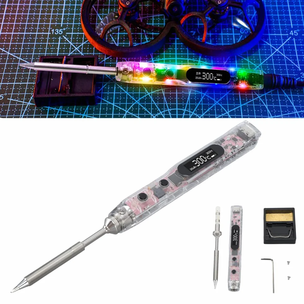 Zestaw Cyfrowej Lutownicy 100 W, Elektryczna DC12V-25V Spawalnicza Pistolet O Stałej Temperaturze, Lampka OLED Przenośna Z Głowicą TS B2