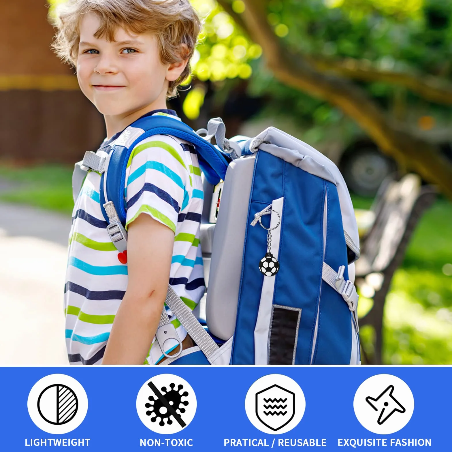 Abeillo 12 Breloczków Piłkarskich, Mini Piłka Nożna, Sport, Upominek dla Dzieci, Impreza, Plecaki, Dekoracje, Czarny, S