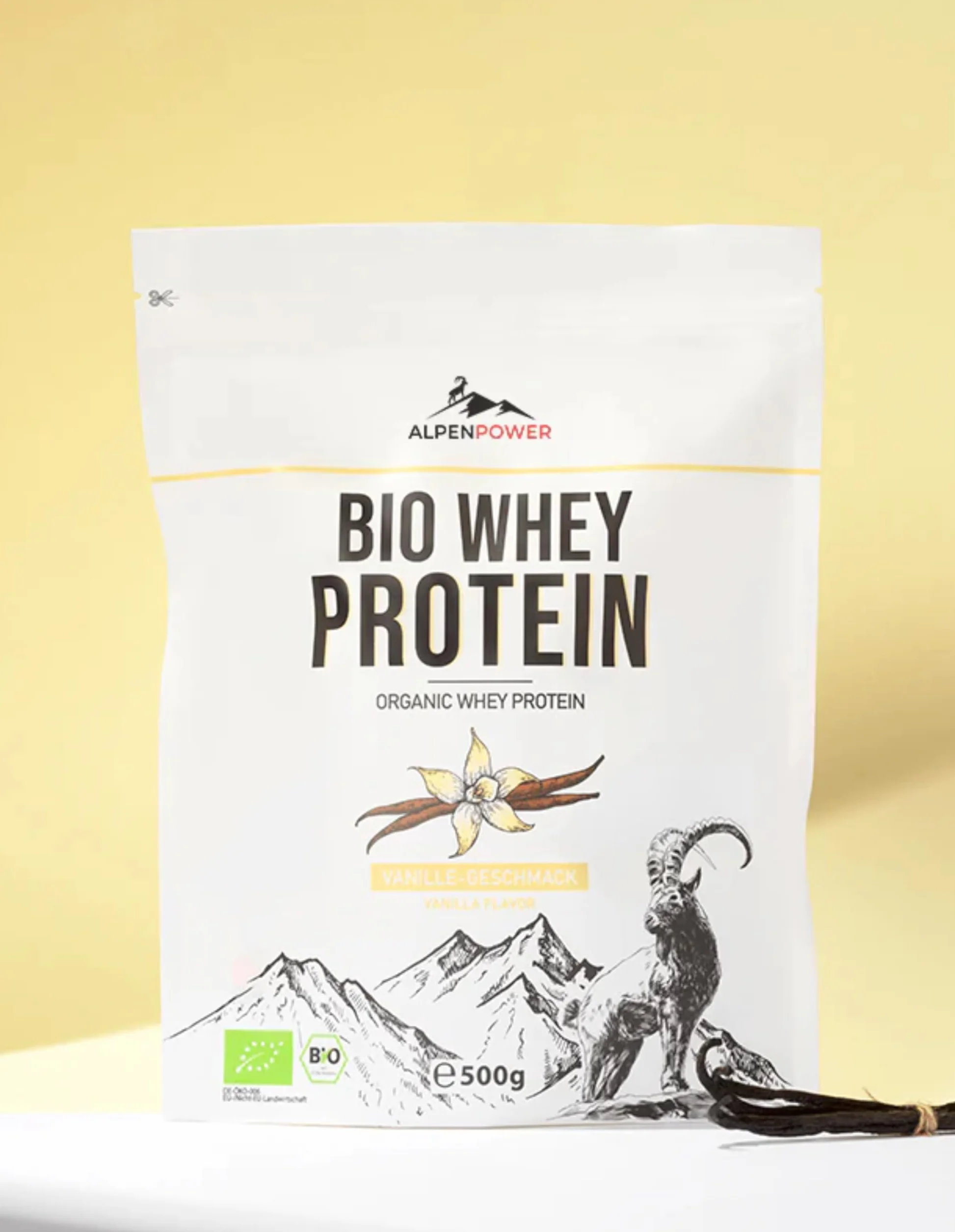 AlpenPower Bio WHEY Protein Vanilla 1 kg – 100% naturalne białko CFM w proszku