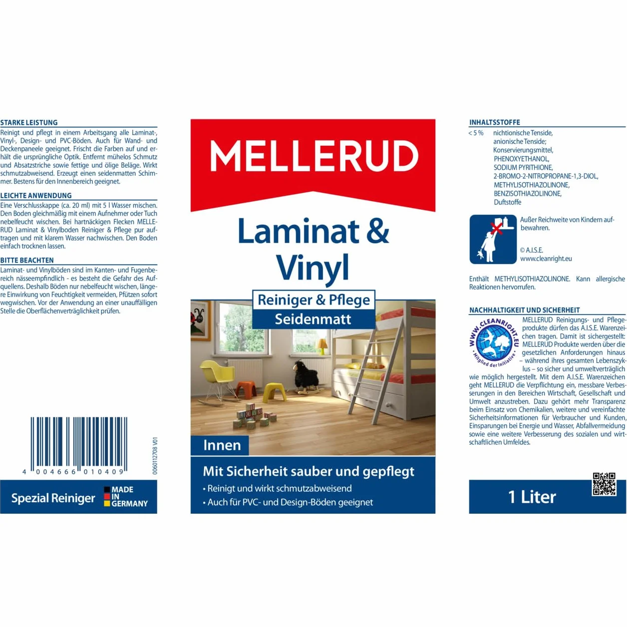 Mellerud Laminat Środek Czyszczący, 1 l