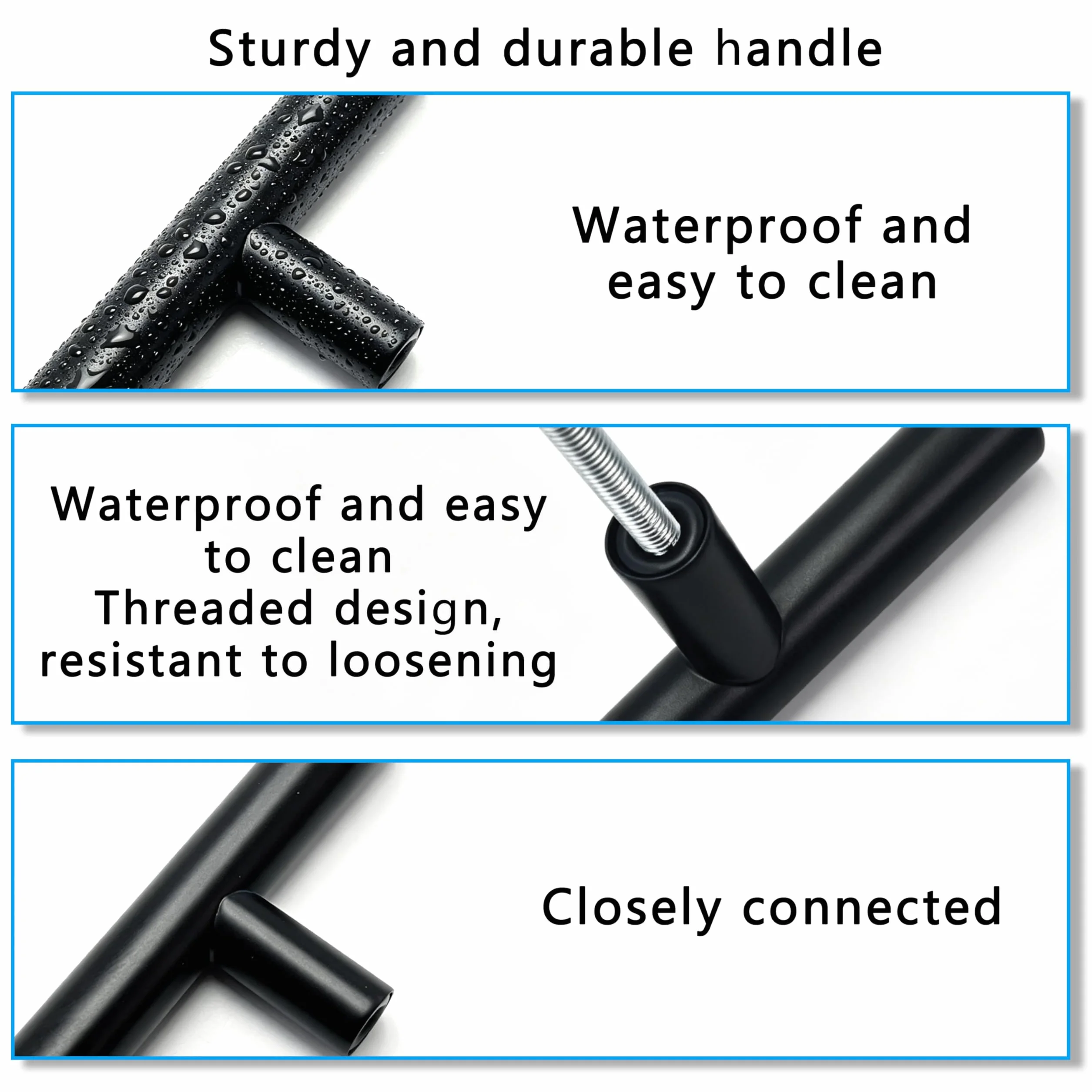 Aitodos® 20 szt Uchwytów Meblowych Czarny Mat 128 mm – Stal Nierdzewna – Uchwyty do Kuchni, Szafek i Szuflad z Śrubami