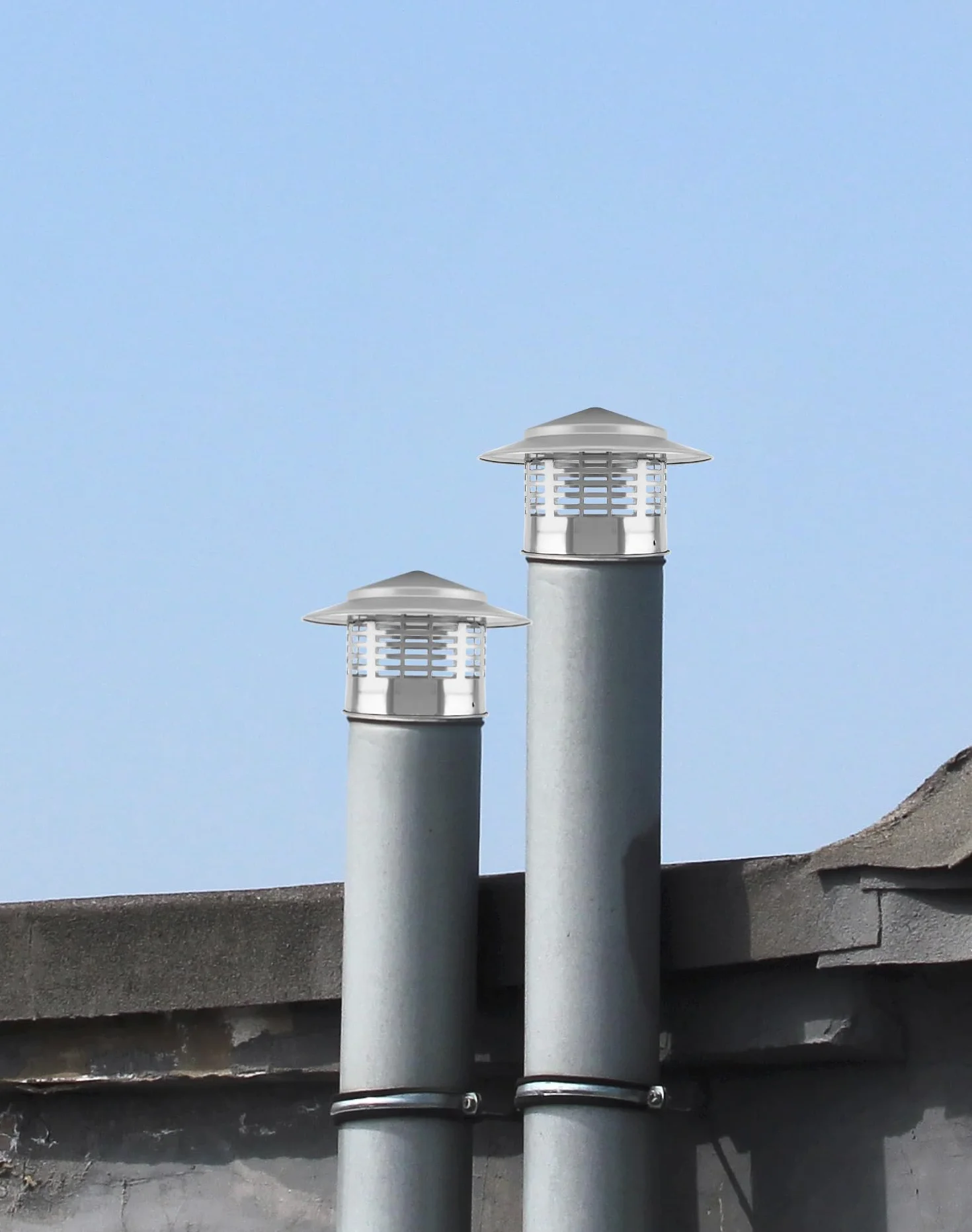 QWORK® 110 MM Daszek Przeciwdeszczowy na Dach 304 Stal Nierdzewna, Pokrywa Kominowa, Krata Wentylacyjna, Osłony Kominów