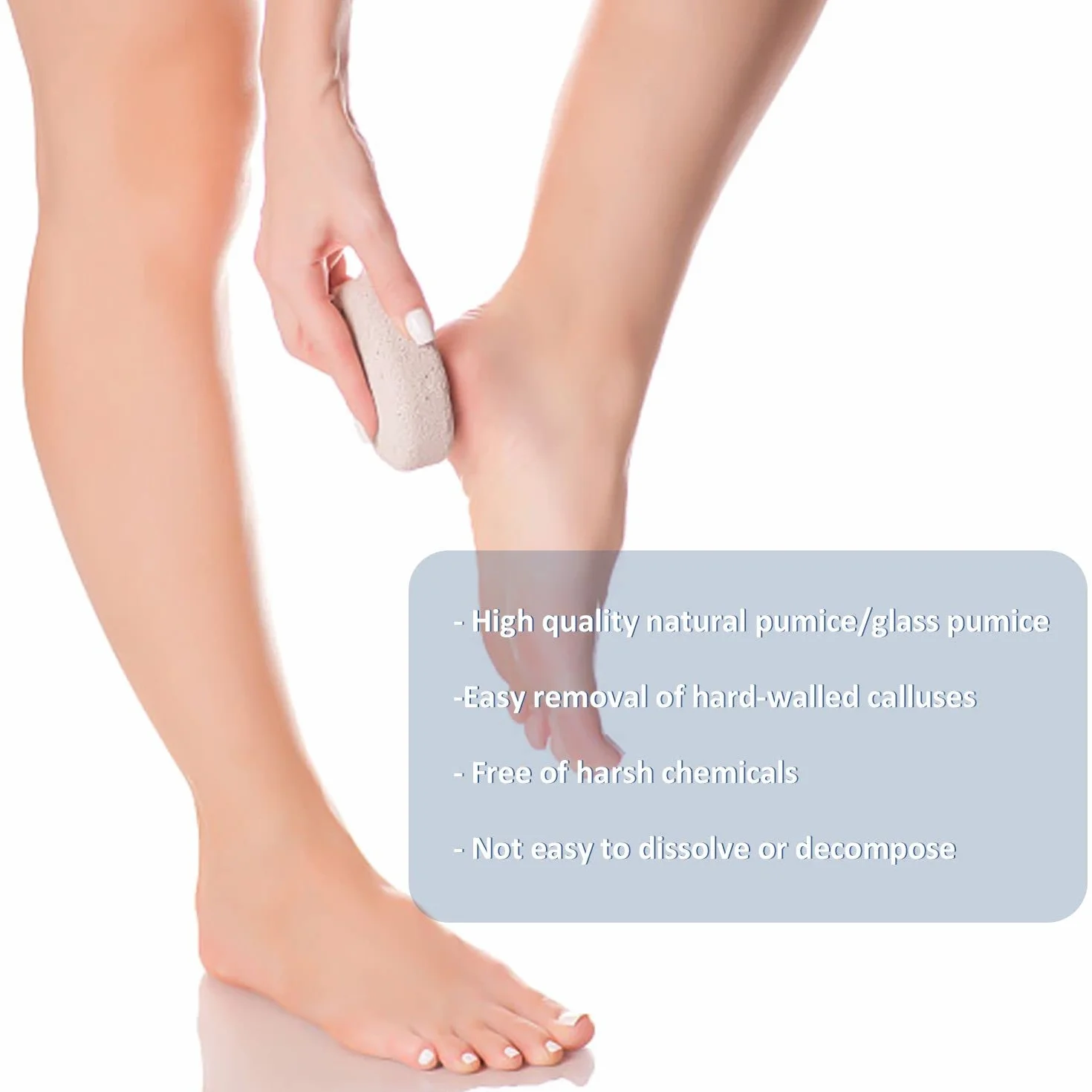 Pumeks do stóp, zestaw 4 szt., naturalny pumeks i szkło do pedicure