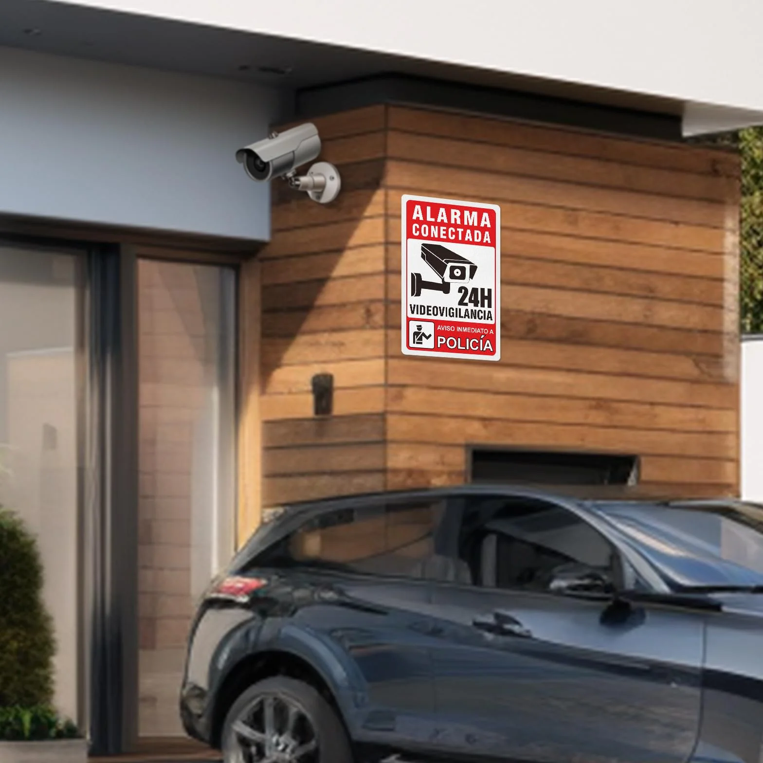 Naklejki Security Alarm - Sygnał Strefy Nadzoru Wideo - Plakaty Samoprzylepne Materiał Winylowy 20X30CM - 5 szt