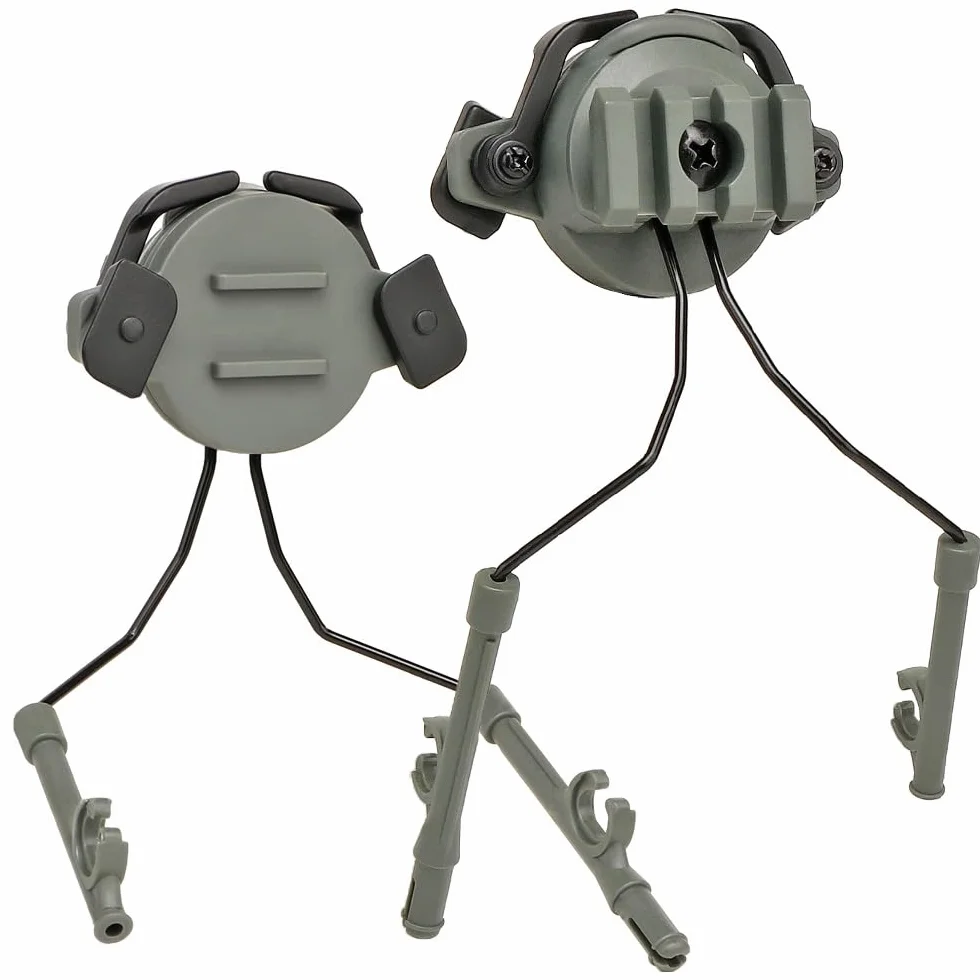 2PCS ARC Rail Suspension Headset Bracket Ear Muff Adapter For Tactical Helmets – Tool-Free Mount On FAST Helmet