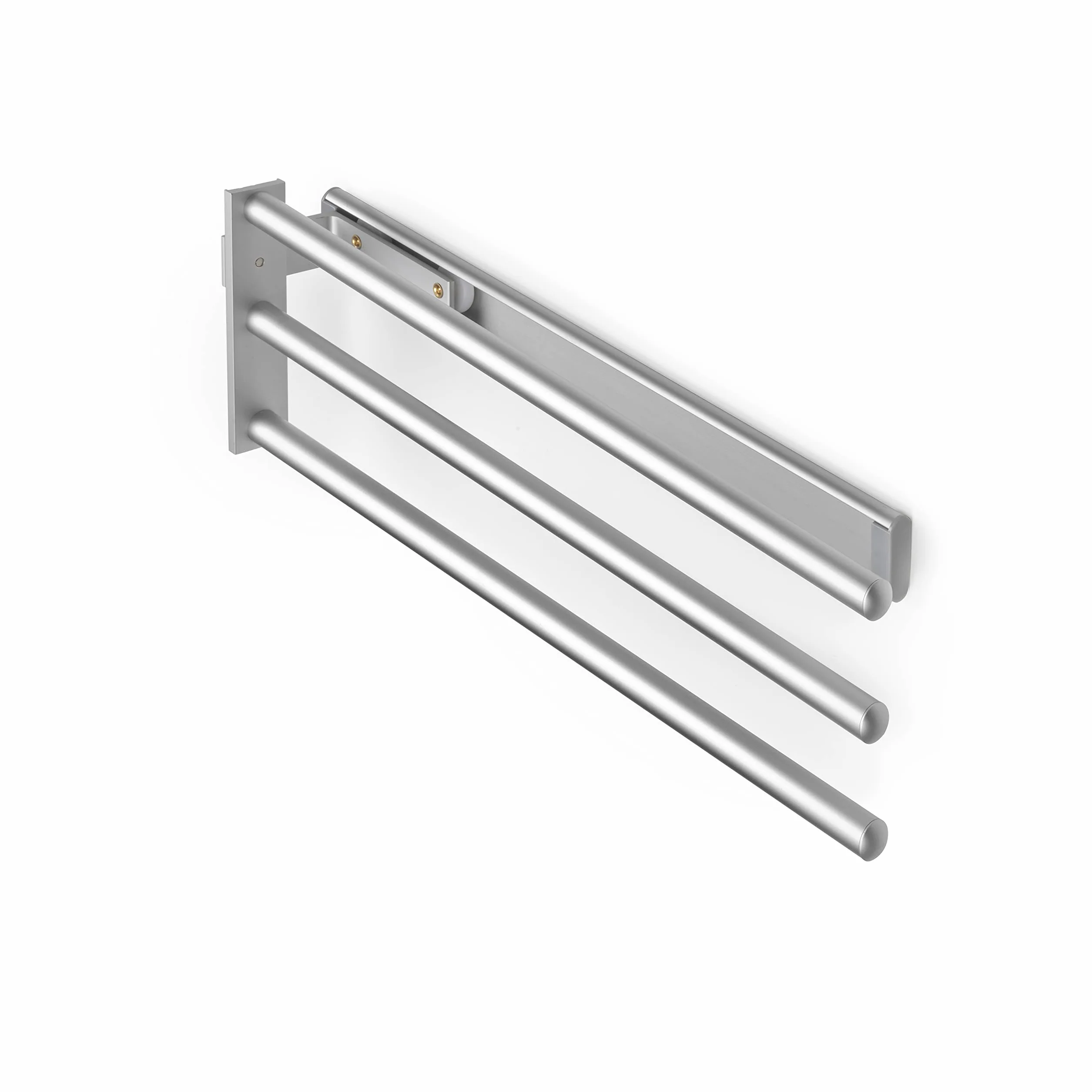 Emuca - Wysuwany wieszak na ręczniki, 3 ramiona, 440 mm, aluminium, matowy anodowany