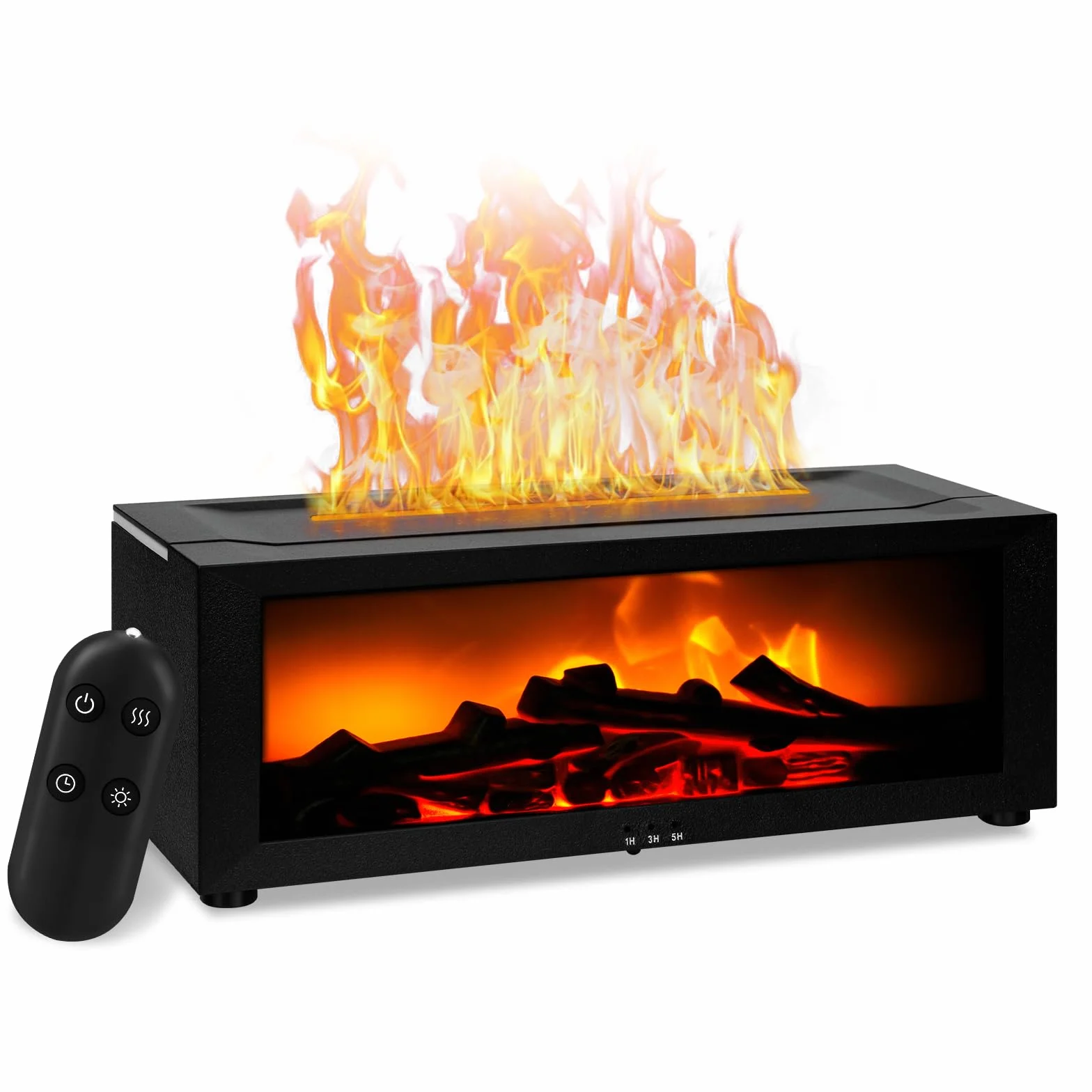 3D Flame Aroma Diffuser – 150 ml, cichy nawilżacz z pilotem zdalnego sterowania, dyfuzor kominkowy, 7-kolorowe oświetlenie LED, lampka nocna do sypialni, do domu, do biura, pomysł na prezent
