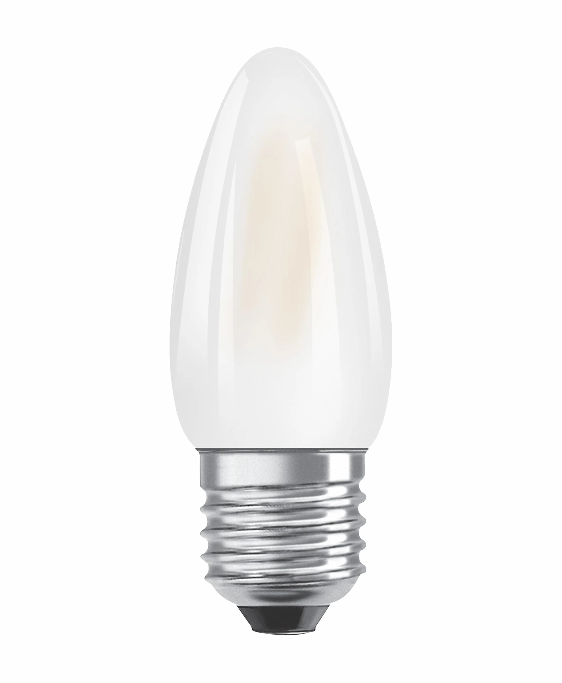 OSRAM LED Star Klasyczna lampa LED w klasycznym kształcie mini świecy, białe, ciepłe białe światło (2700 K) o mocy 5,5 W / 806 lm, wykonana z matowego szkła bezołowiowego, trzonek E27, IP20, EEK D,