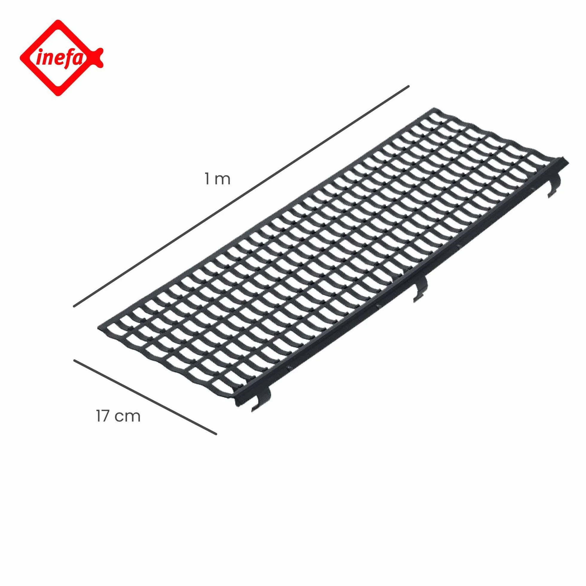 INEFA listwa ochronna na rynnę Ø 100-160mm 100cm, czarna Ochrona rynny, osłona rynny, Made in Germany