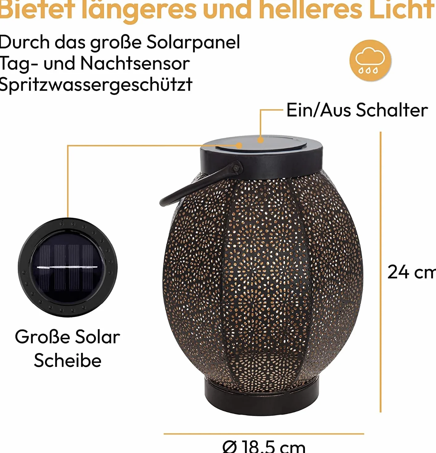 Gadgy Latarnia solarna na zewnątrz, z motywem kwiatu, do użytku na zewnątrz, dekoracja tarasu, wodoszczelność IP65, orientalna dekoracja ogrodowa, wisząca lub stołowa