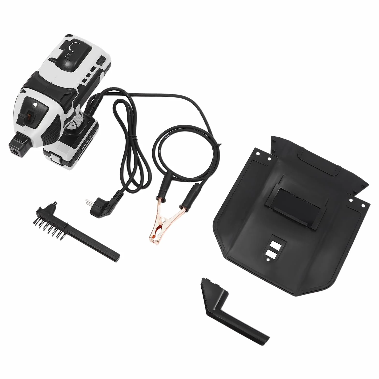 Profesjonalna spawarka 4600 W, przenośna spawalniczka, inwerter IGBT, 6-stopniowa regulacja prądu 20-200 A, do prętów spawalniczych 2,5-3,2 mm (szara)