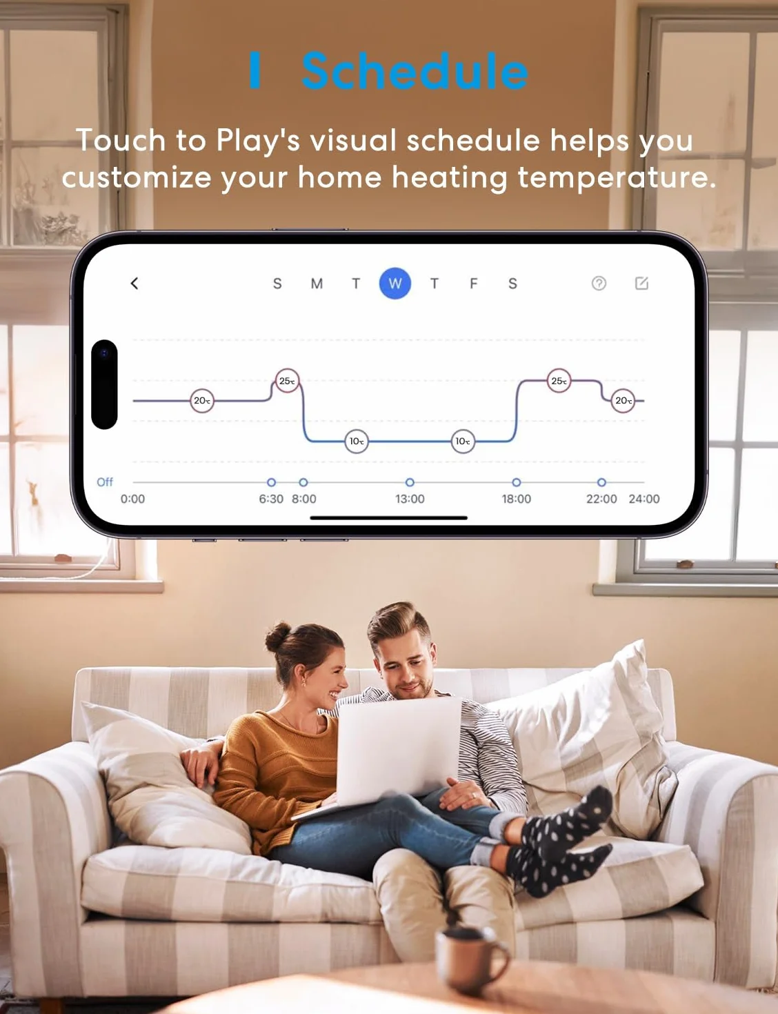 Meross inteligentny termostat grzejnikowy kompatybilny z HomeKit, termostat grzejny Wi-Fi, kompatybilny z Siri, Alexa i Google Assistant, pilot zdalnego sterowania, wymaga koncentratora, M30 x 1,5 mm