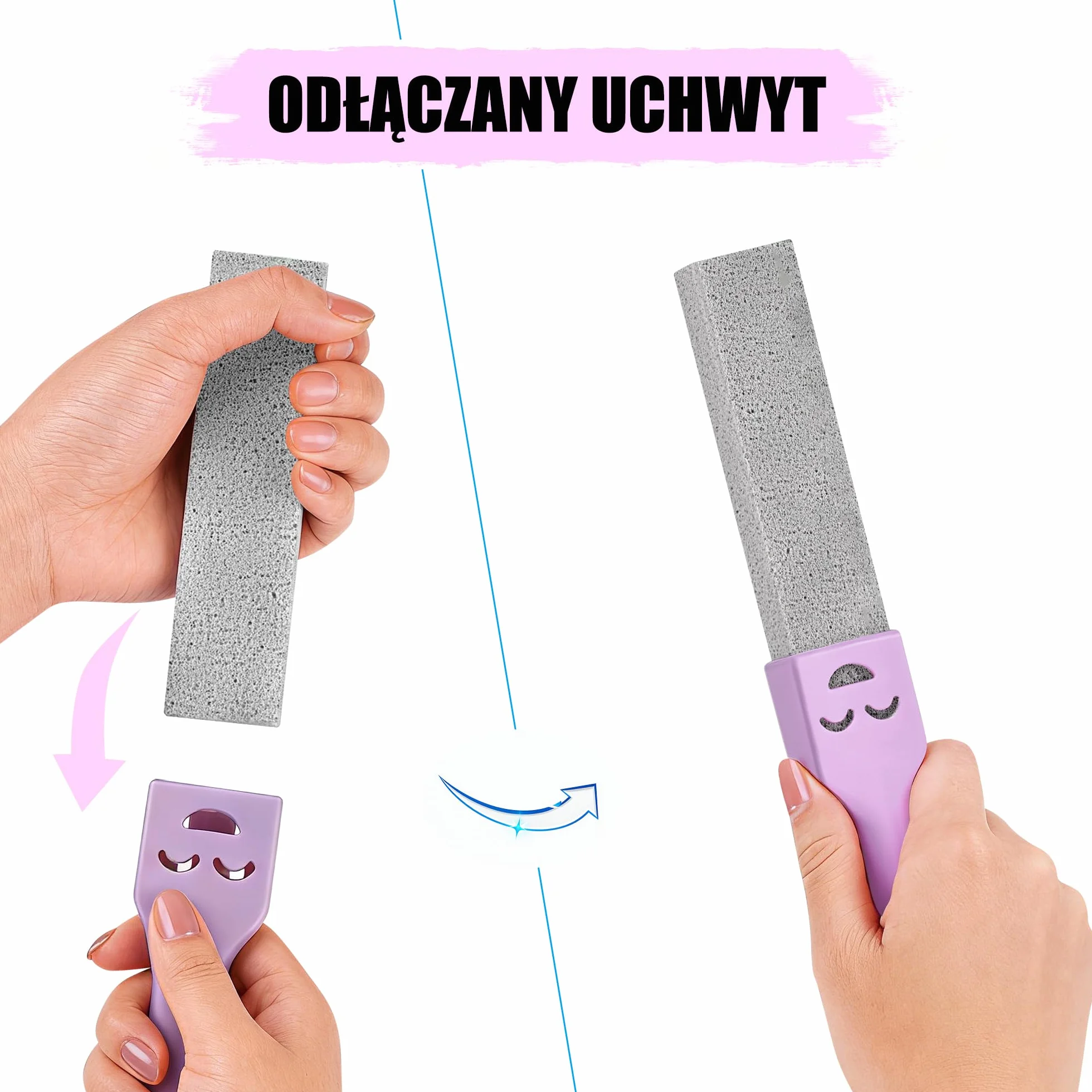 Nadaje się do czyszczenia łazienek, toalet itp. przed świętami Bożego Narodzenia 6 sztuk pumeksu do czyszczenia toalety, 6 sztuk kamieni pumeksowych, 3 uchwyty, skuteczne usuwanie plam z toalety