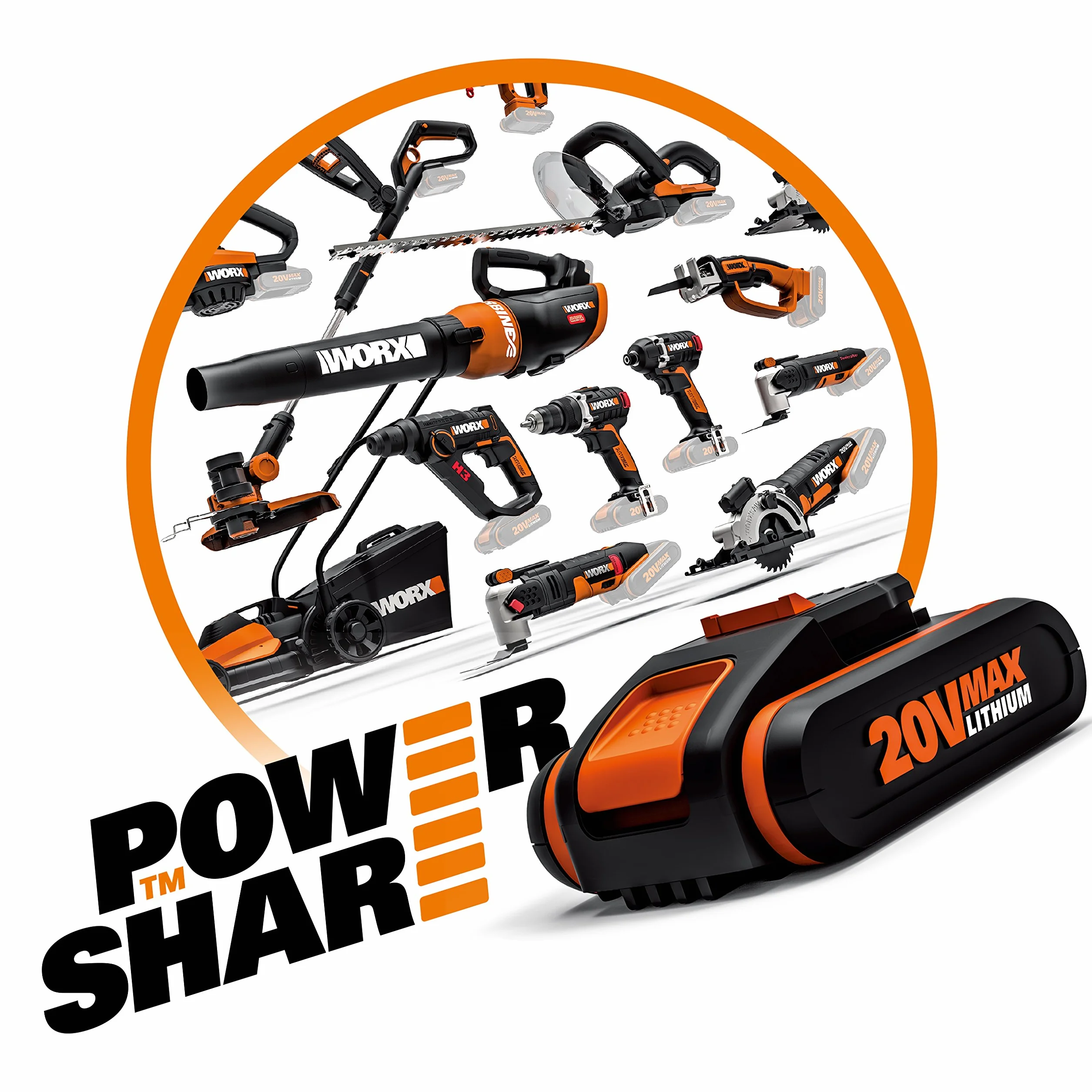 WORX WX822.9 Akumulatorowa Szlifierka Trójkątna, Elektryczna Szlifierka 20 V, do Mebli Drewnianych, Drzwi, Narożników i Krawędzi, bez Akumulatora i Ładowarki
