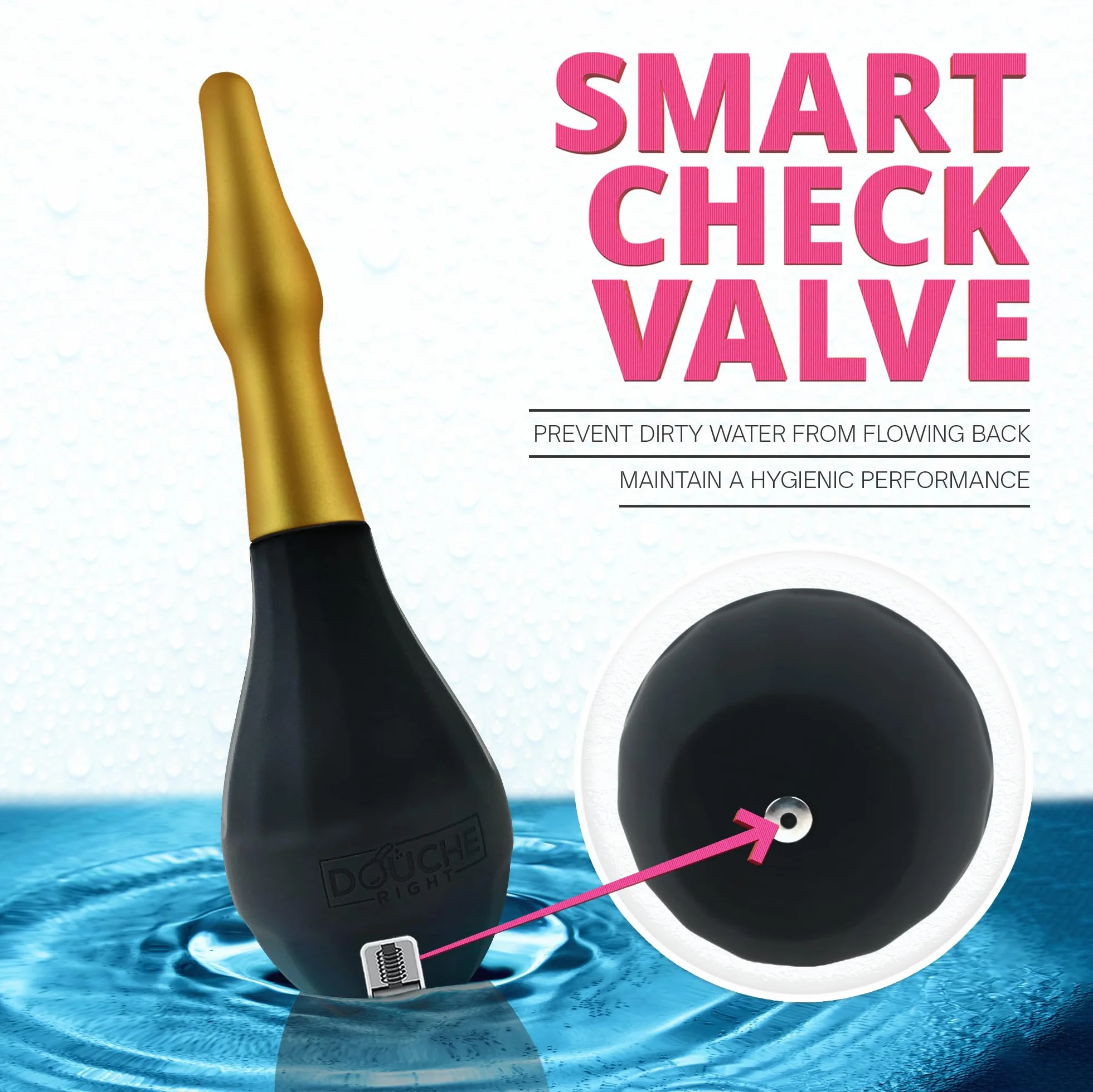 Gruszka do Lewatywy 2-w-1 300ML, Enaema Bulb Duche z Zaworem Zwrotnym - Silikonowa Zestaw lewatywny dla mężczyzn i kobiet - Minimize Backflow Function Valve- Douche Right