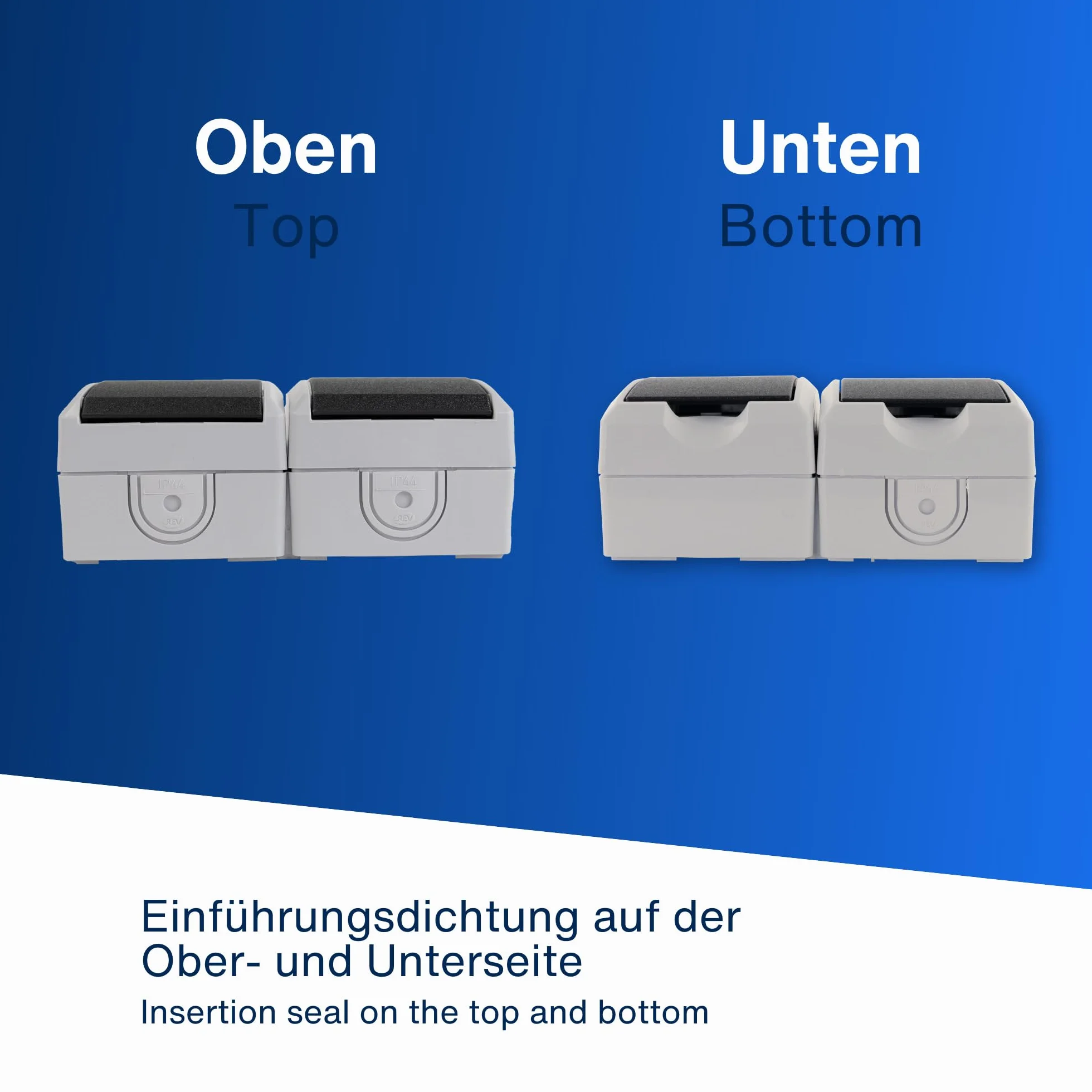 REV Ritter 0510221777 A-Form, 2 moduły AP IP44, szare