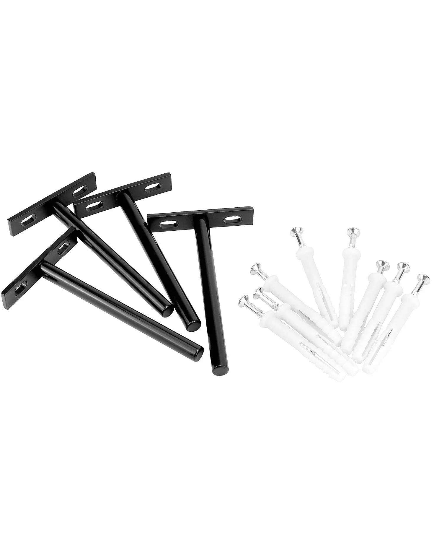 QWORK® 4 szt. Niewidoczne wsporniki półek-125mm-z litego żelaza pływające wsporniki półek do montażu na ścianie dekoracje szafek meblowych