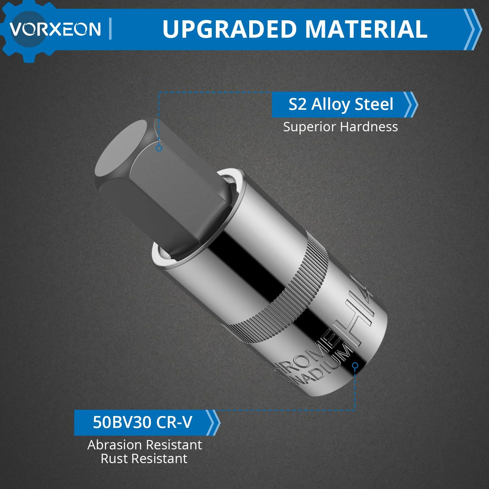 Zestaw nasadek imbusowych metryczny imbusowy zestaw nasadek sześciokątnych 2 mm – 14 mm, do hamulców samochodowych, gniazda napędowego CR-V 50BV30 i bit ze stali stopowej S2 z obudową do