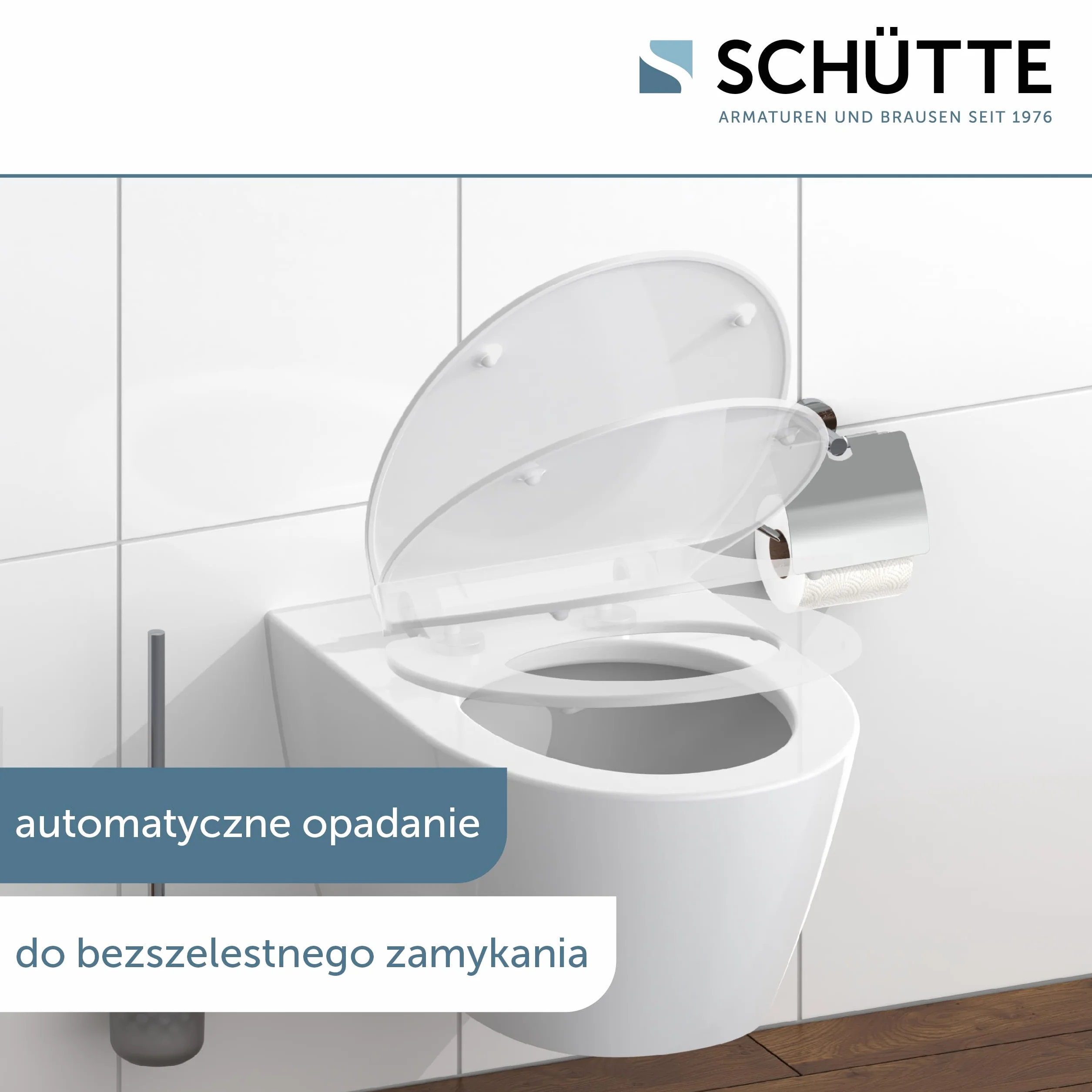 SCHÜTTE 82700 deska sedesowa Duroplast SLIM WHITE, deska sedesowa wolnoopadająca i szybkim zapięciem do łatwego czyszczenia, wyjątkowo płaski kształt, maksymalne obciążenie 150 kg, biała