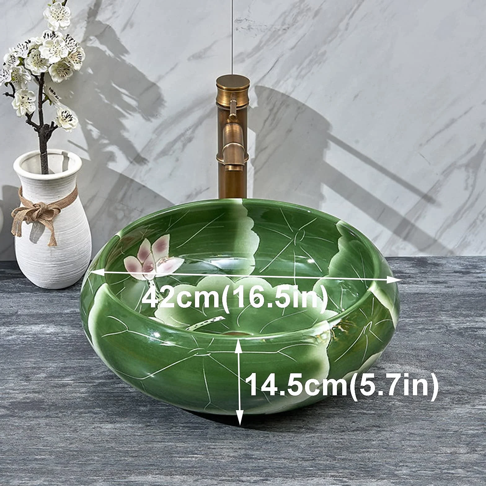Umywalka ceramiczna nablatowa, umywalka ceramiczna do łazienek Umywalka ceramiczna nablatowa okrągła, bez przelewu jest bardzo nowoczesna i idealna do remontu łazienki 42