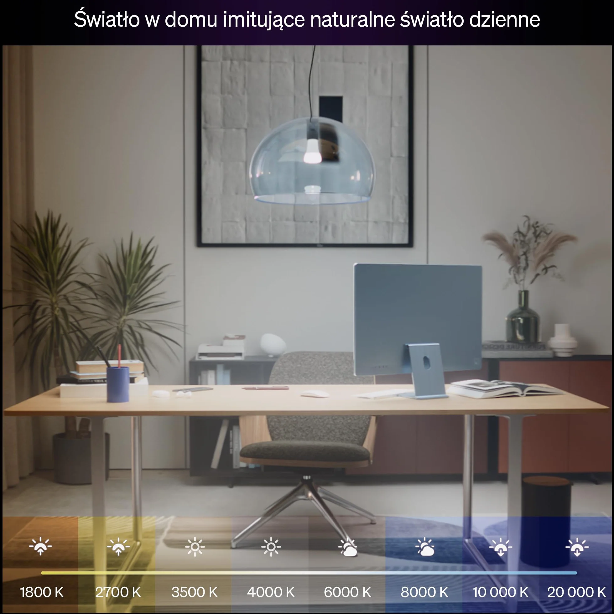 Żarówka Philips Hue Smart LED A60, White Ambiance, trzonek E27, 6 W, pełne spektrum światła 1000K–20000K, 810 lumenów, przyciemnianie, działa z Alexa, Google Assistant i Apple Home, op. 2 szt.