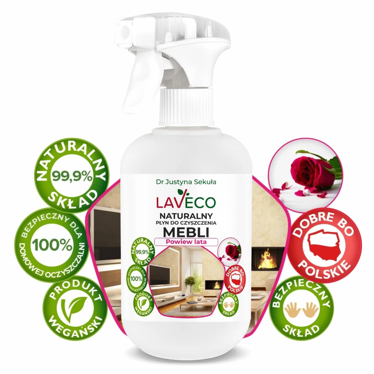 Naturalny płyn do czyszczenia mebli - powiew lata - 0,5 l