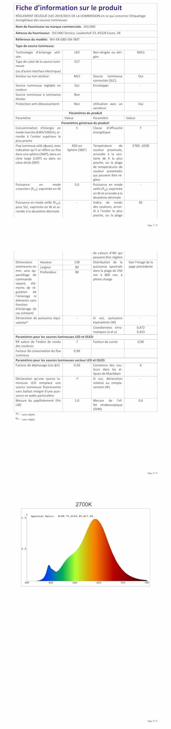 DiCUNO Żarówka Smart Vintage E27, 5 W, filament G80 Edison, inteligentna żarówka LED, 450 lm, RGBCCT ściemniana 2700-6500 K, sterowanie za pomocą aplikacji, kompatybilna z Alexa, Echo Dot, Google
