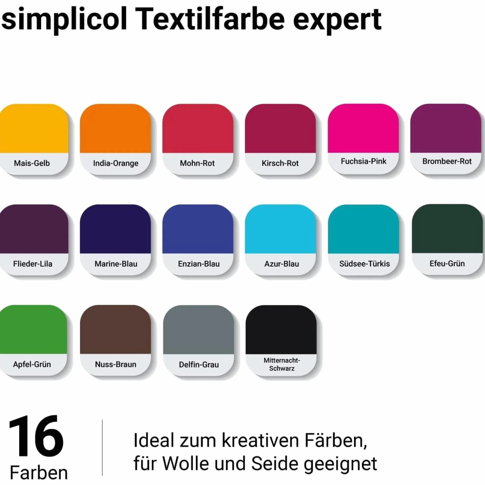 simplicol Textilfarbe expert + Farbfixierer Kombipack, Mitternacht-Schwarz 1718: Farbe für Waschmaschine oder manuelles Färben