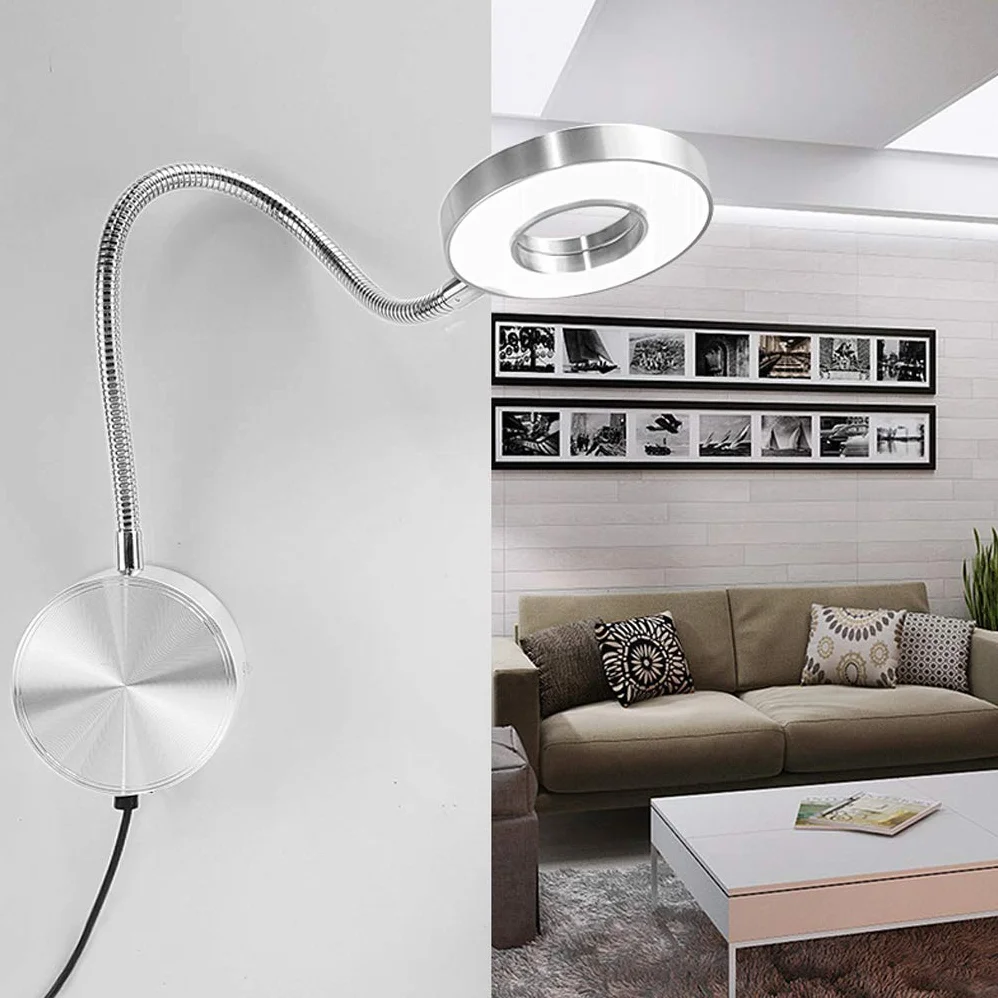 LANMOU Lampa ścienna LED 5W 420lm 40cm z wtyczką USB ściemniacz 3 temperatury barwowe