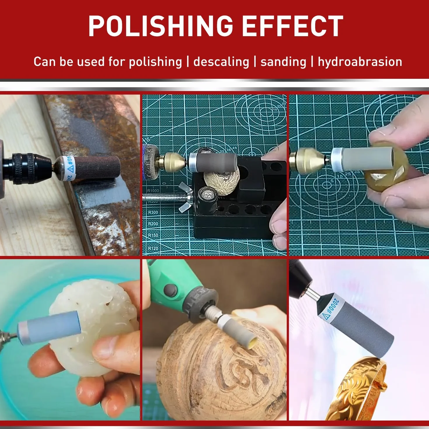25 Sztuk Tulejek Szlifierskich do Dremel Narzędzi Obrotowych,Bębny Szlifierskie Trzonem O Średnicy 3mm, Ziarnistość 180/240/600/1000/1500/2000 do Szlifowania i Polerowania, Usuwanie Rdzy z Metalu