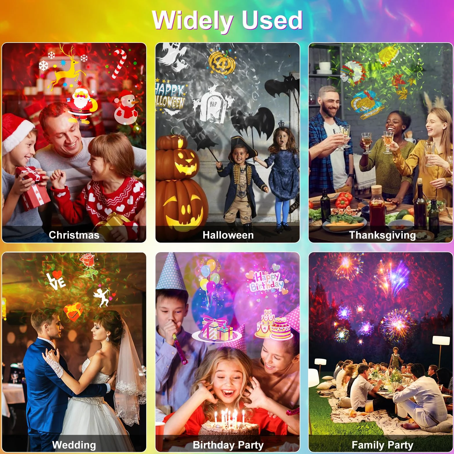 YAZEKY Świąteczne światła projektora, wodoodporna lampa projektora LED z pilotem, zewnętrzne oświetlenie projektora do wnętrz bożonarodzeniowych 12 wzorów dekoracji