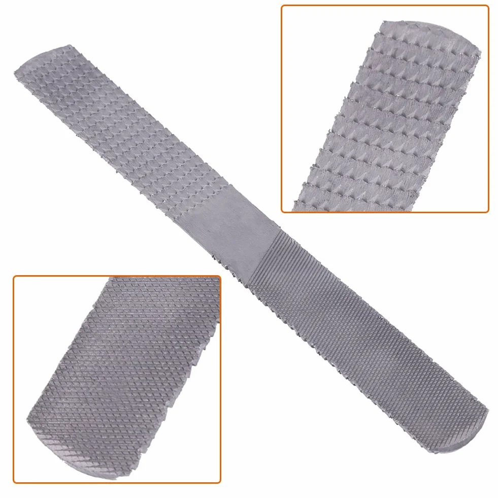4 w 1 8 cali / 200 mm stalowy płaski pilnik półokrągły stolarski narzędzie ręczne do drewna do drewna metalowe plastikowe opakowanie wielokrotnego użytku socialme-eu