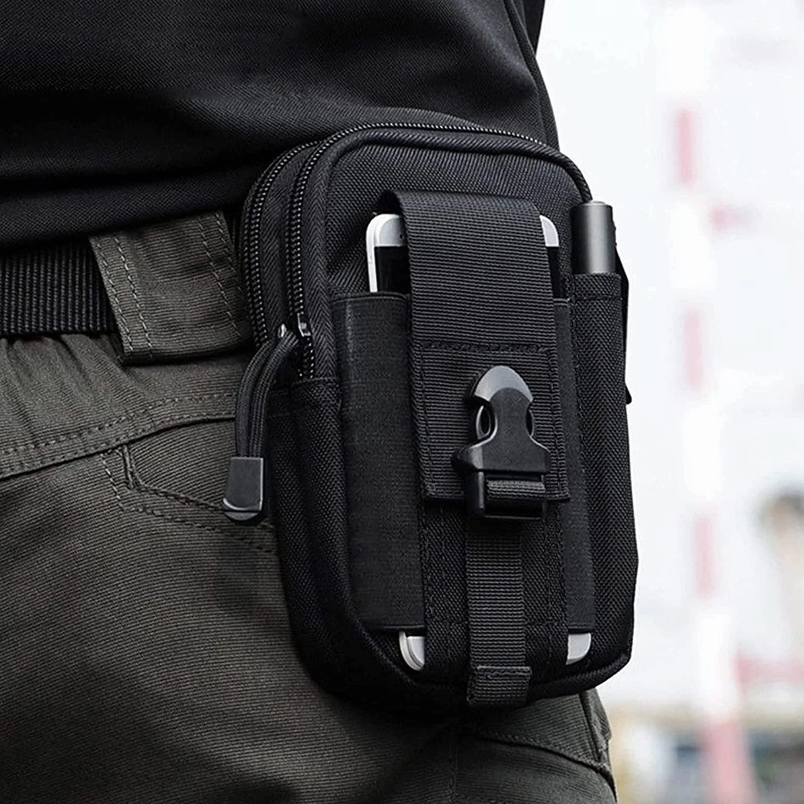 flintronic 1 szt. / 2 szt. Taktyczna torba na talię, torba na pasek taktyczny wojskowy kompaktowy 1000D nylon do małych narzędzi wielofunkcyjny telefon komórkowy na zewnątrz sport piesze wycieczki i