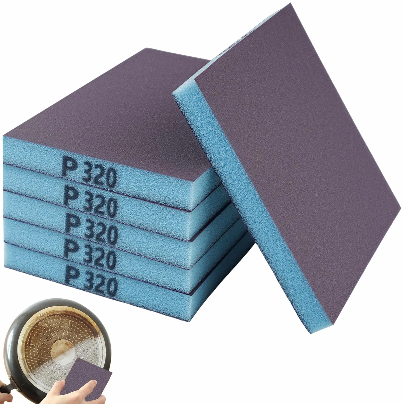 Zestaw 6 sztuk podkładek szlifierskich, 12 × 10 × 1,3 cm, miękki blok szlifierski na mokro i na sucho, miękka pianka, blok szlifierski do prac z drewna, szlifowania, gruntowania