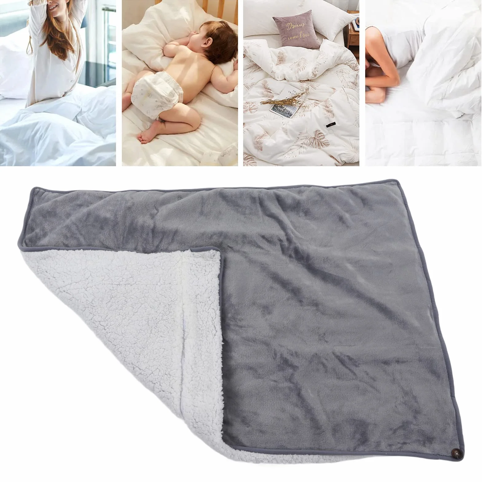 Elektryczny Podgrzewany Koc 5V 80W 100x70cm USB Flanelowy